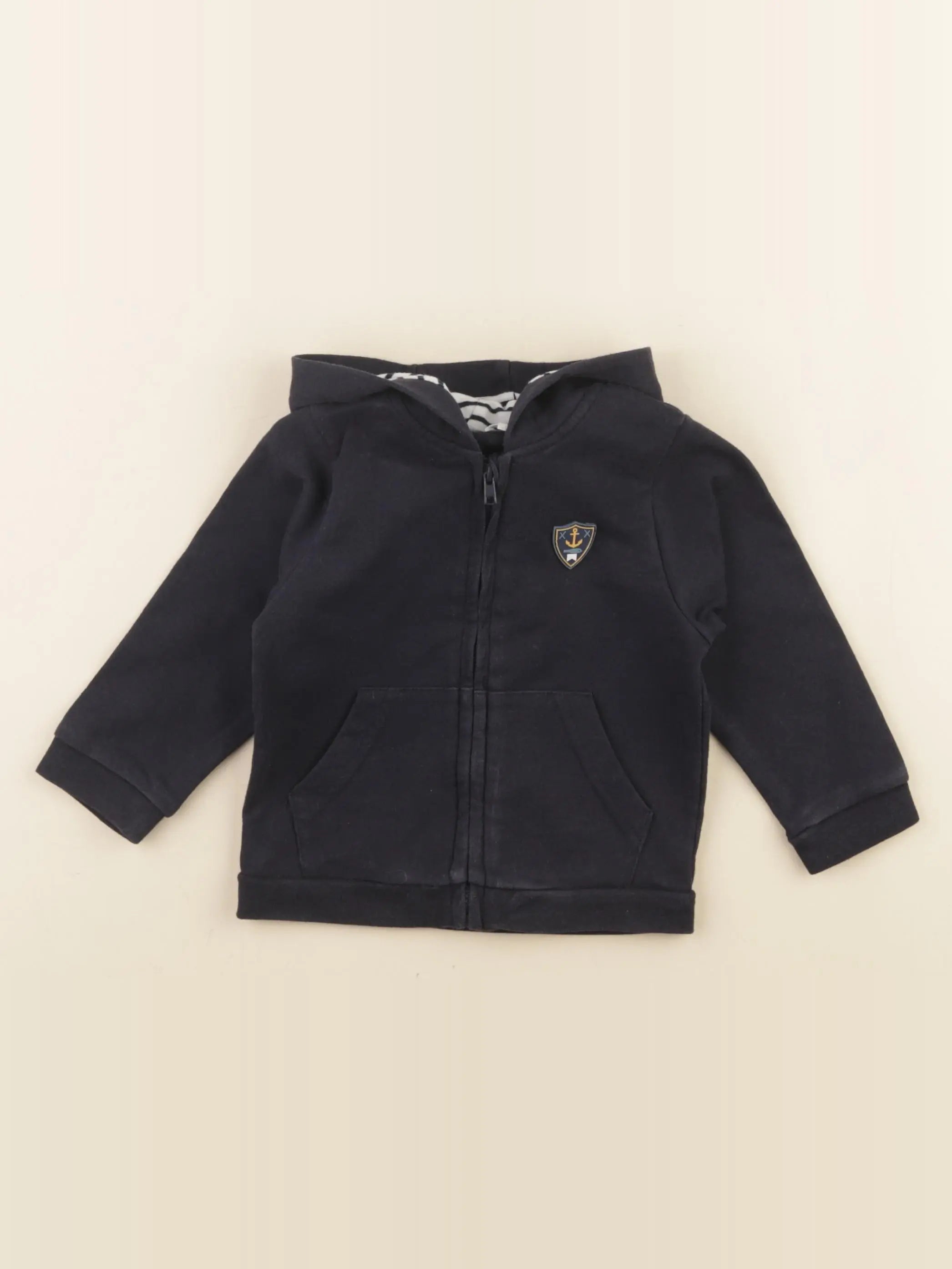 Vertbaudet - sweat bleu - 12 mois