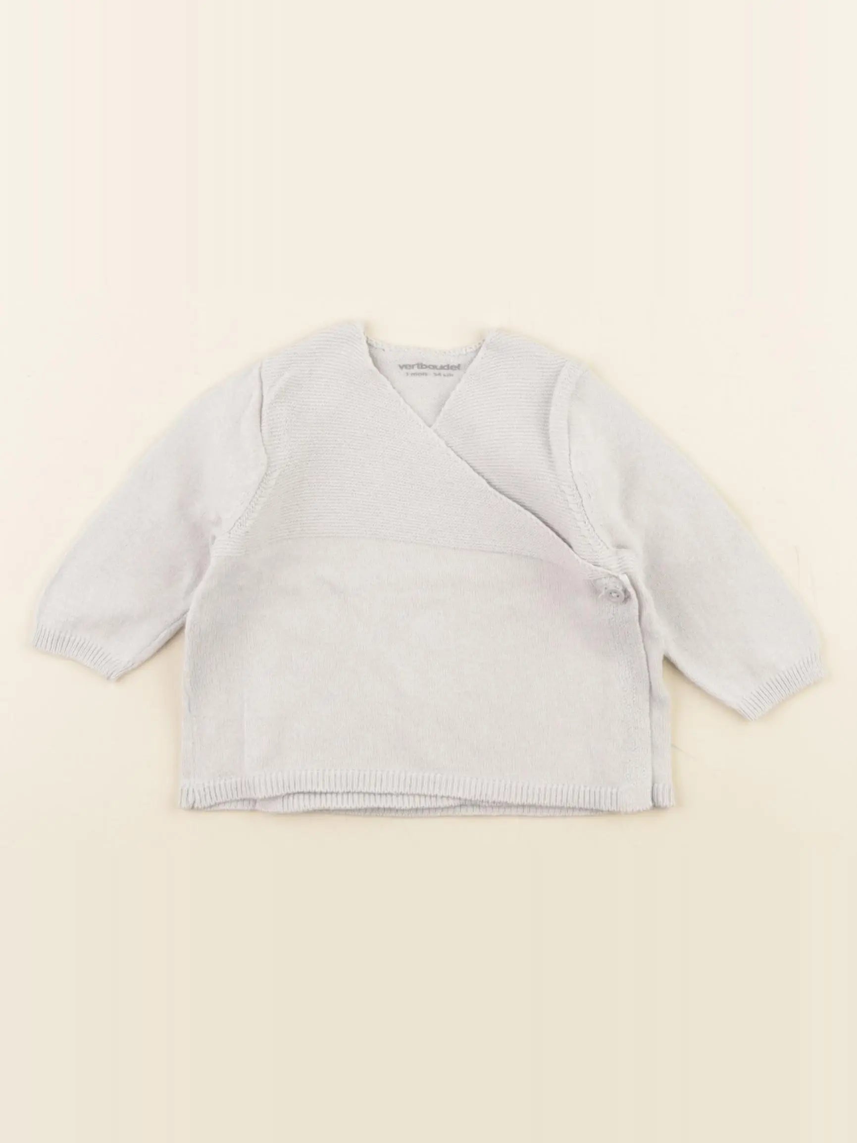 Vertbaudet - gilet gris - 1 mois