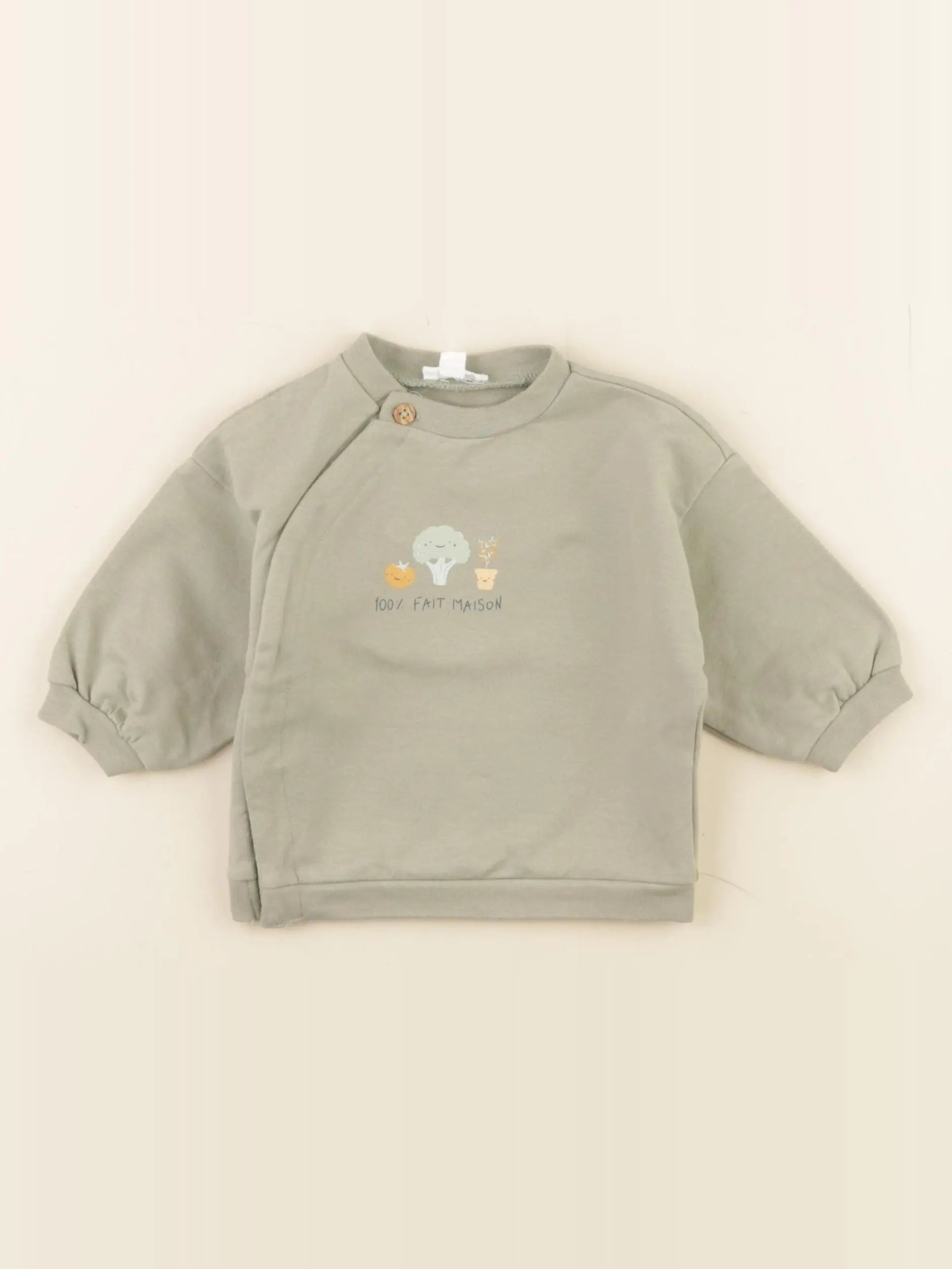 Vertbaudet - sweat vert - 3 mois