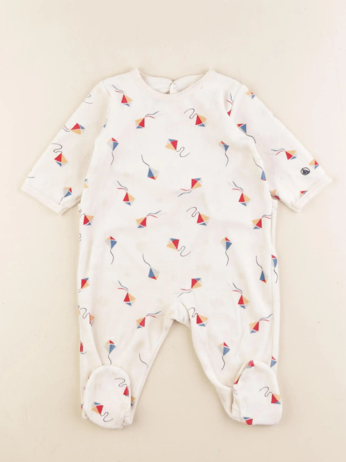Petit Bateau - pyjama velours beige - 6 mois