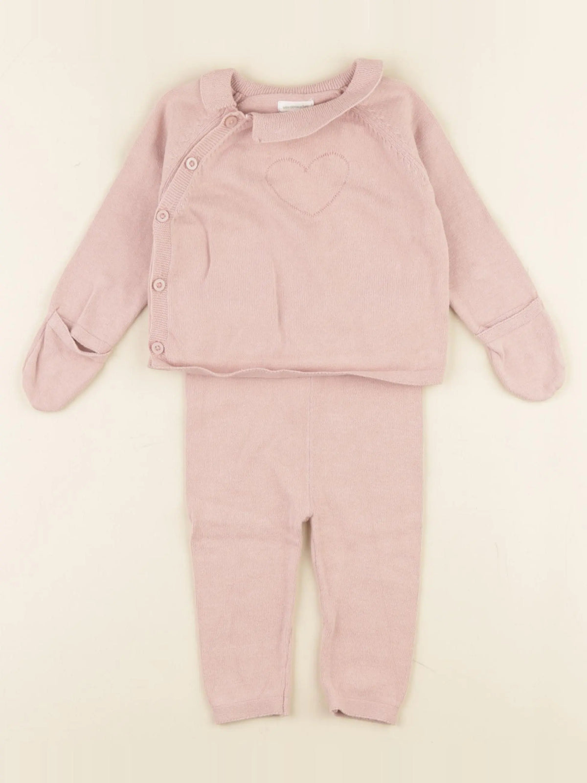 Vertbaudet - ensemble rose - 6 mois