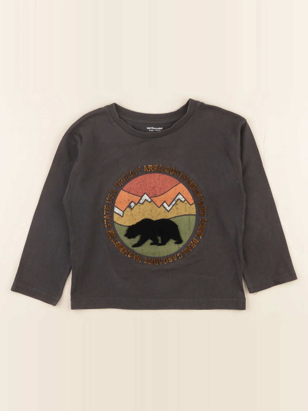 Vertbaudet - tee-shirt gris - 5 ans