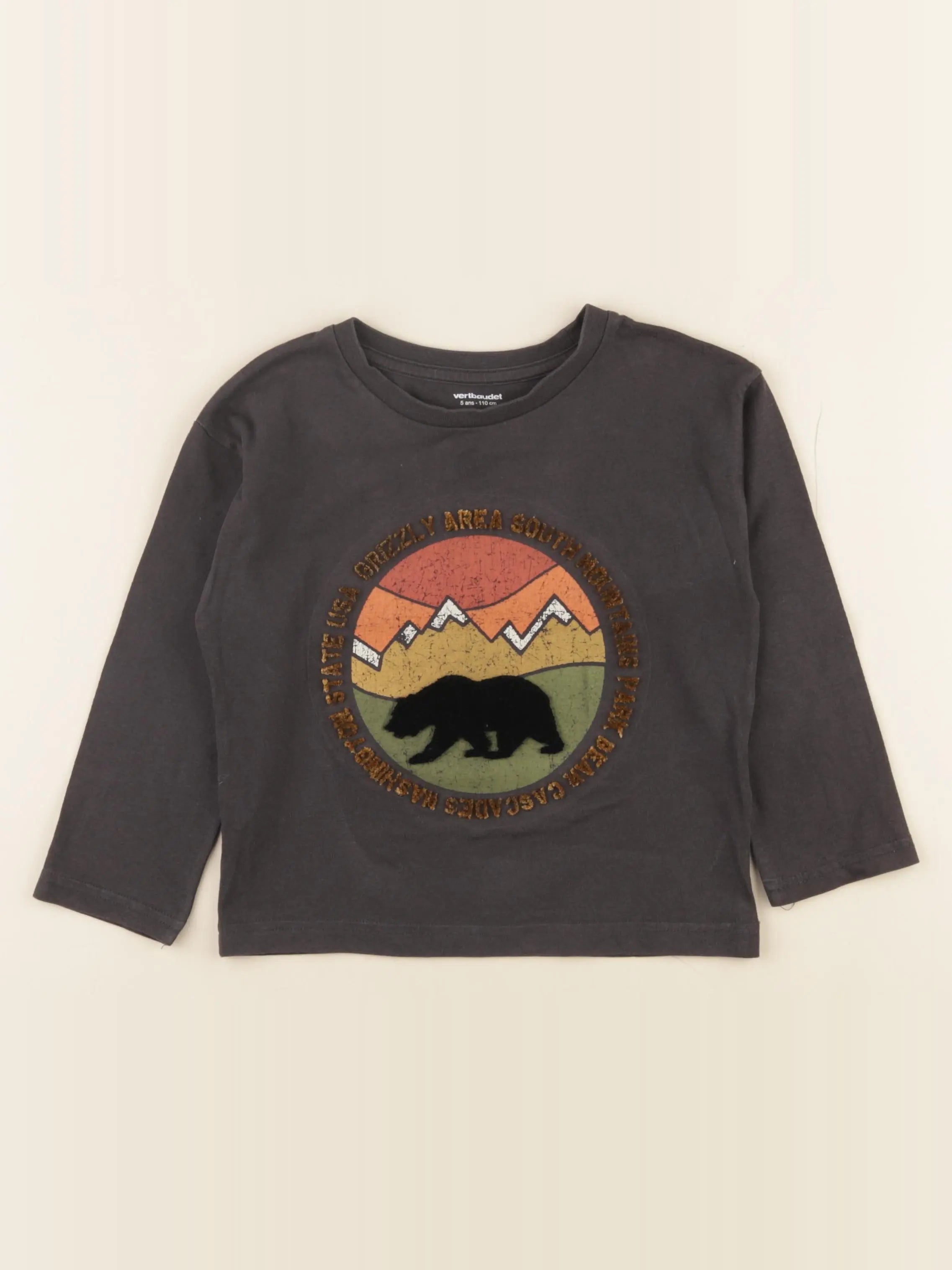 Vertbaudet - tee-shirt gris - 5 ans