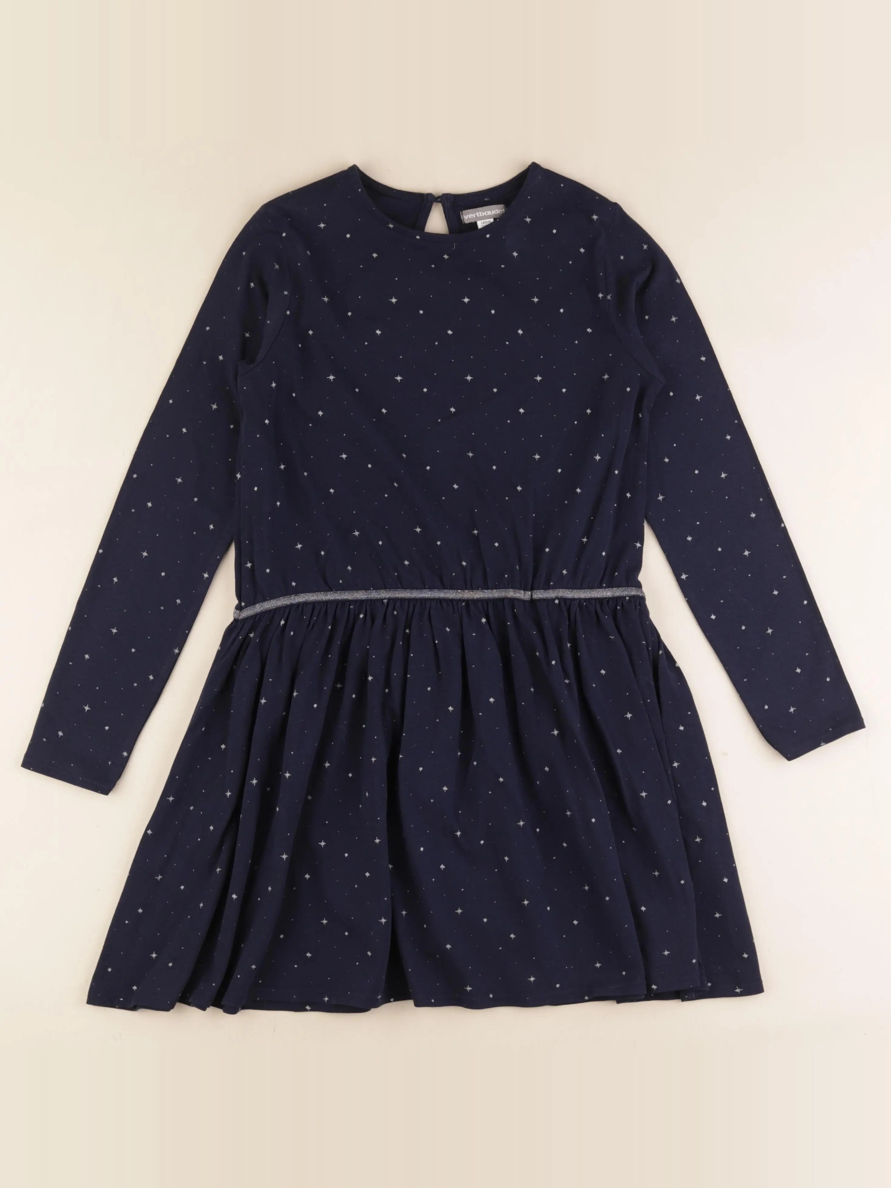 Vertbaudet - robe bleu, argent - 10 ans