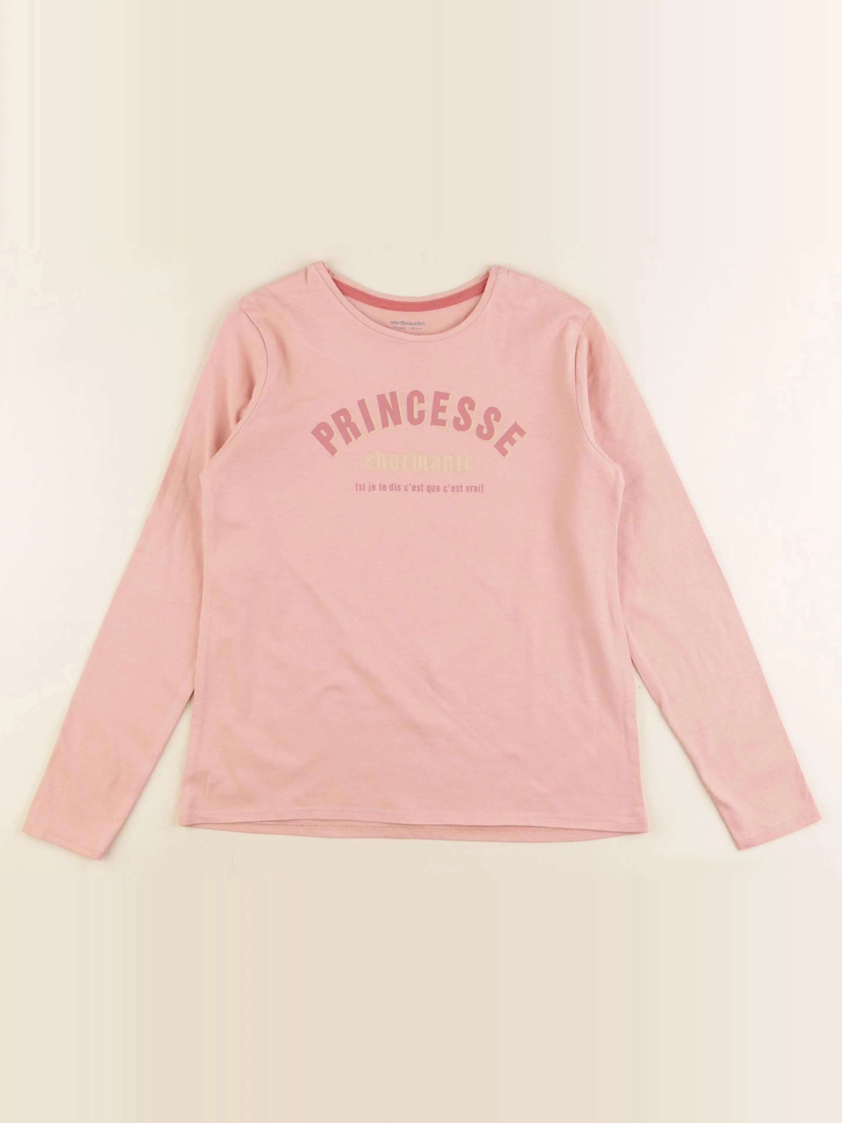 Vertbaudet - tee-shirt rose - 10 ans