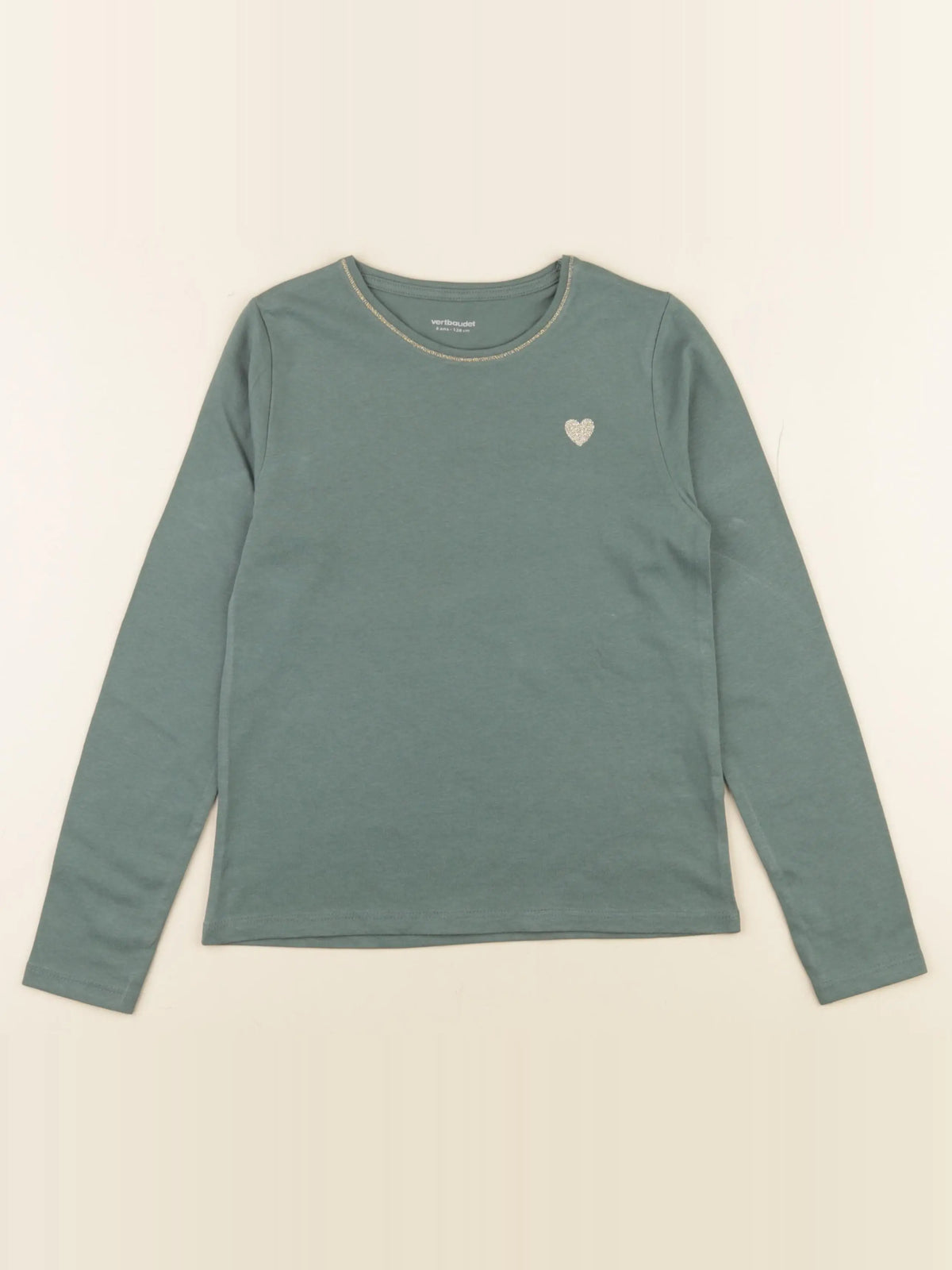 Vertbaudet - tee-shirt vert (état neuf) - 8 ans