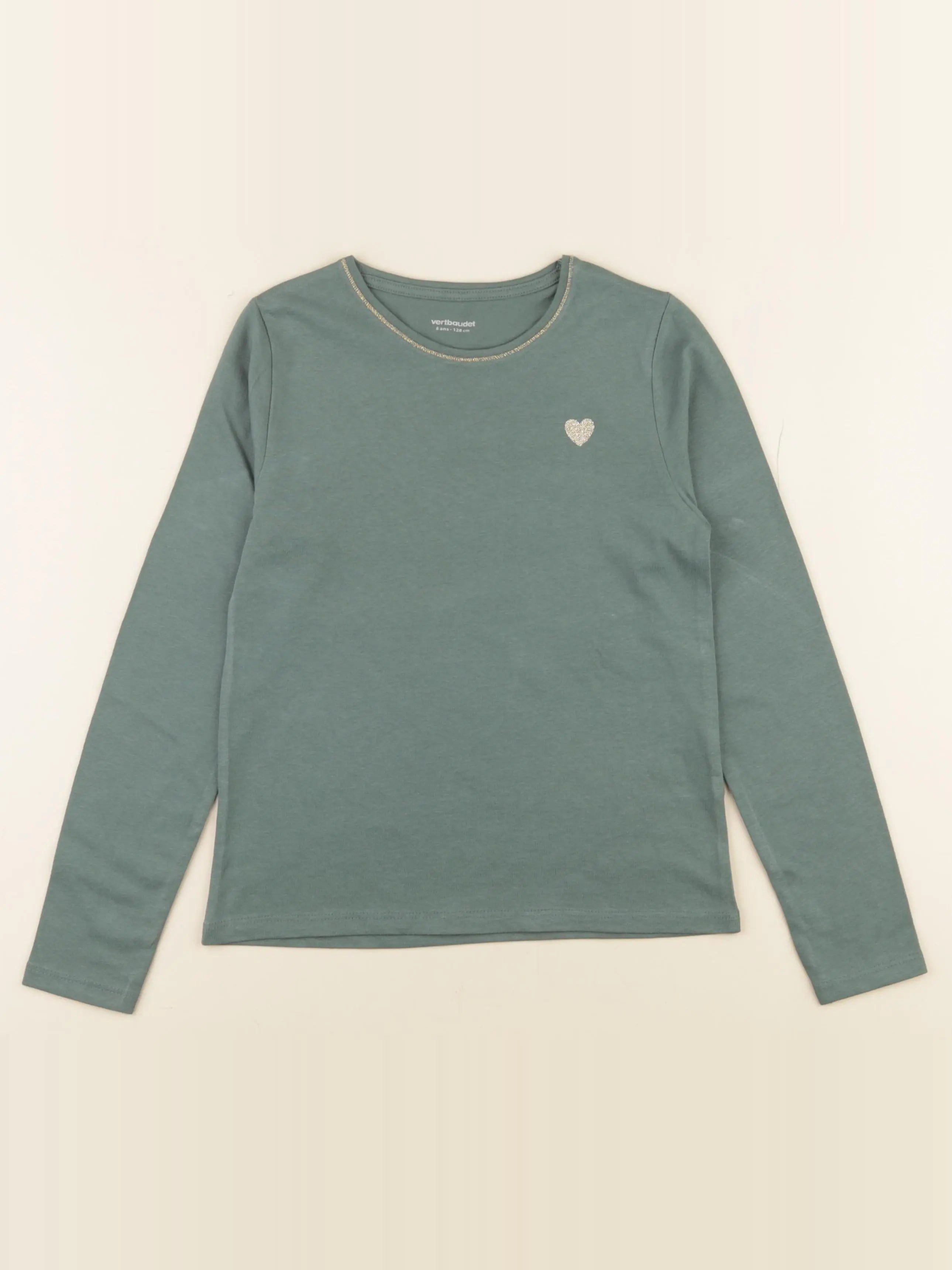 Vertbaudet - tee-shirt vert (état neuf) - 8 ans