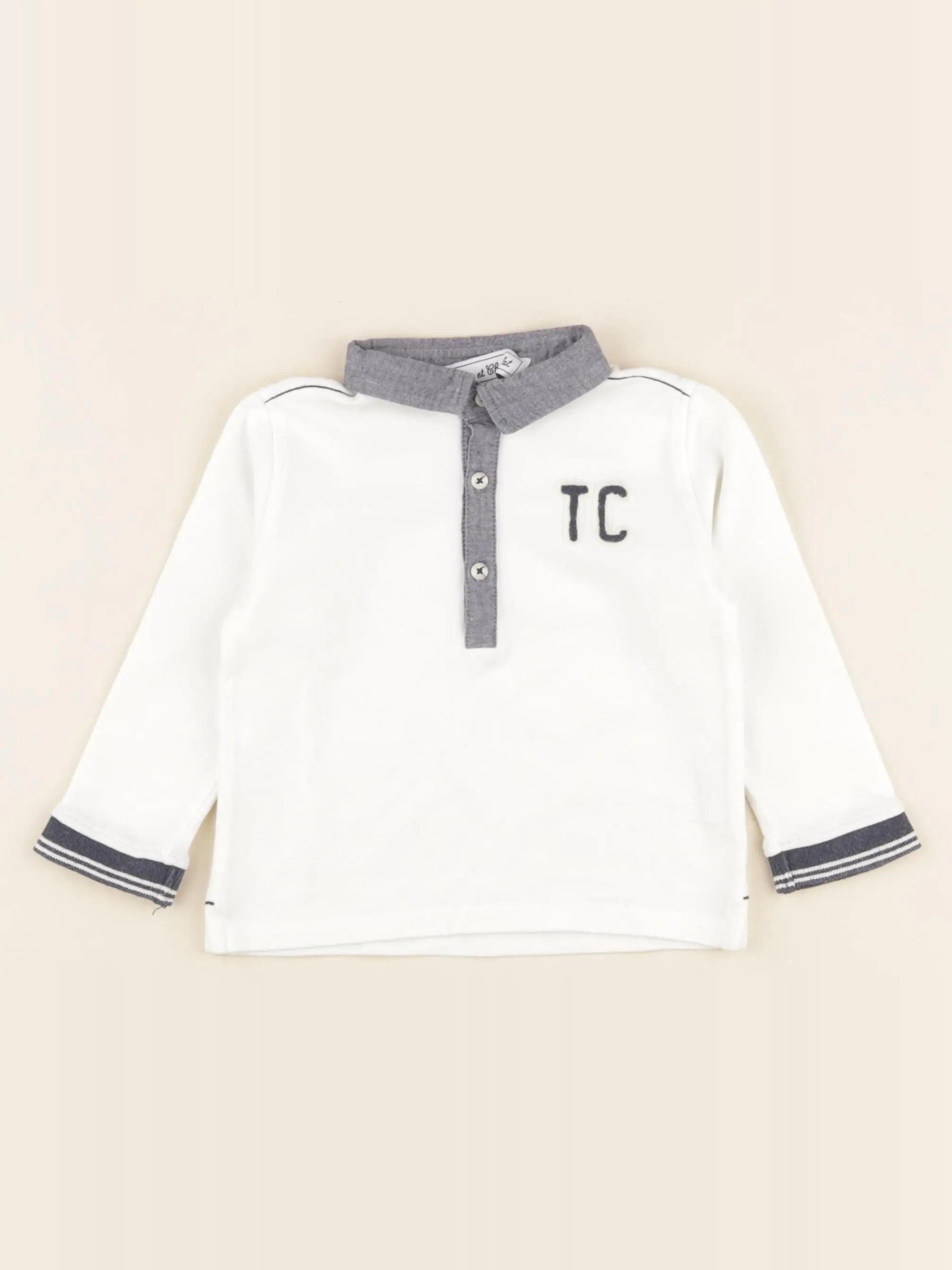 Tartine & Chocolat - polo blanc - 18 mois