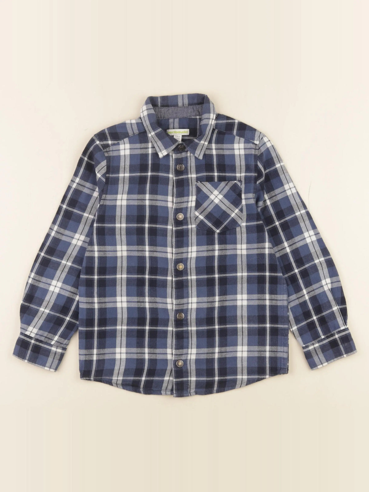 Vertbaudet - chemise bleu, blanc - 6 ans