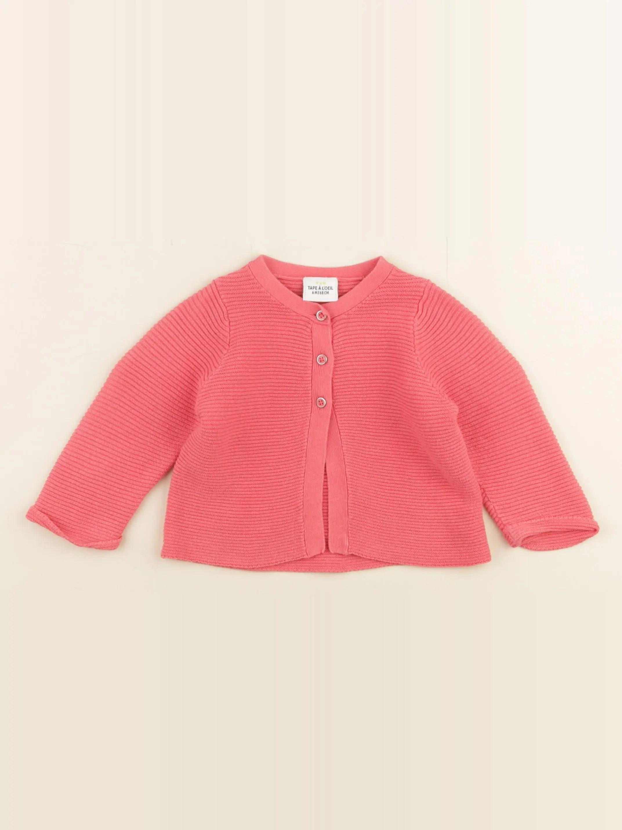 Tape à l'oeil - gilet rose - 6 mois