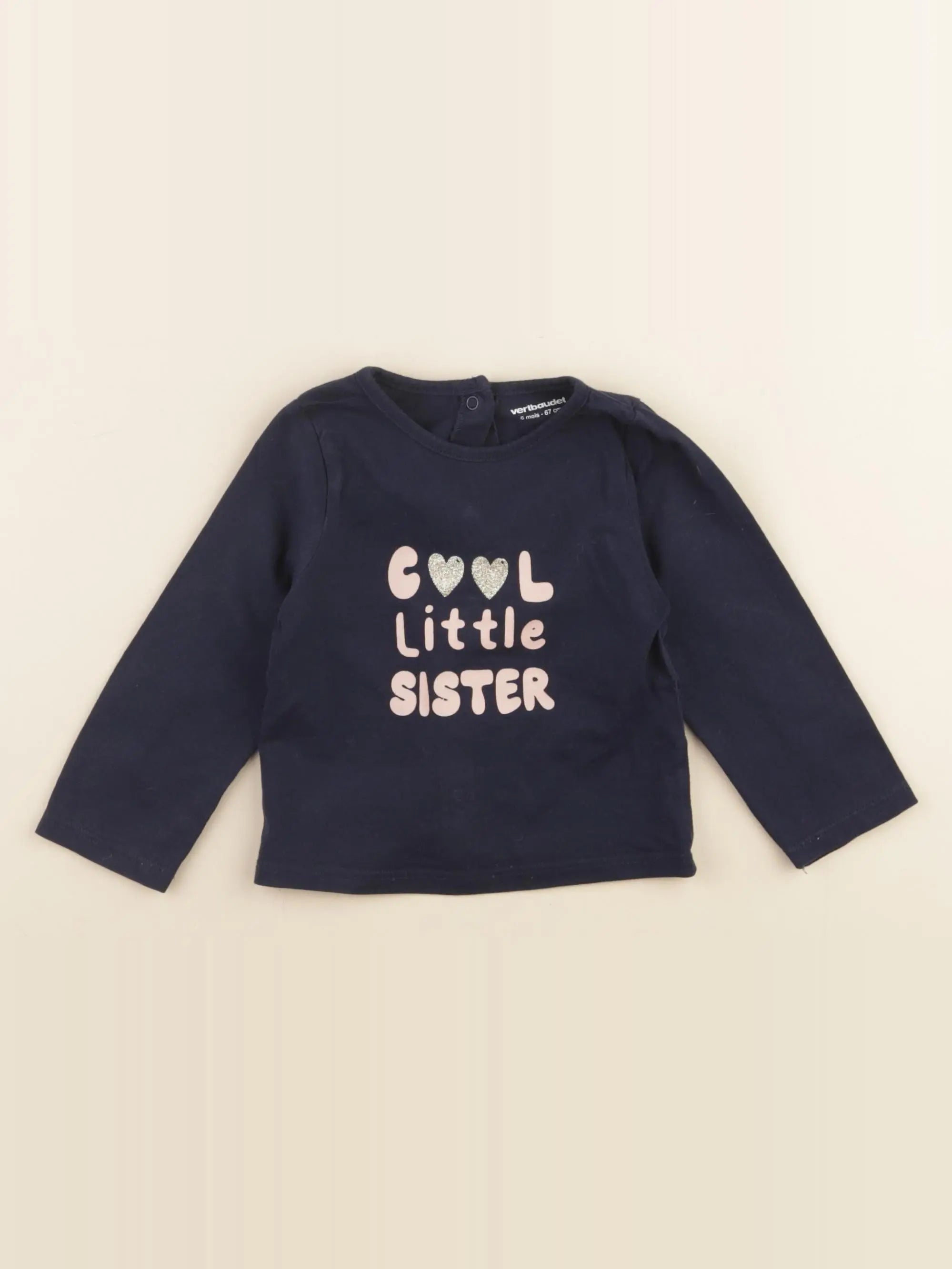 Vertbaudet - tee-shirt bleu - 6 mois