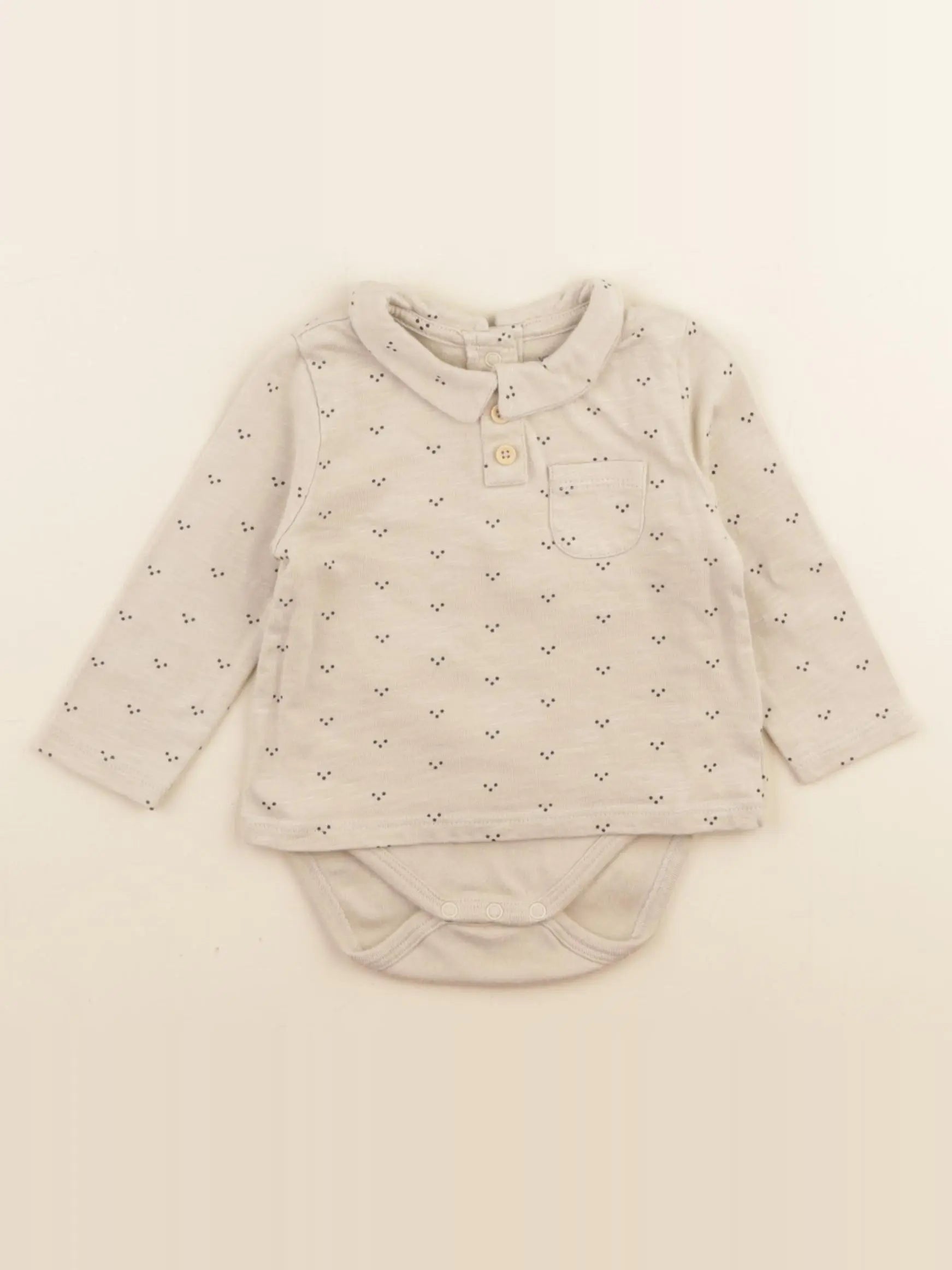 Vertbaudet - body tee-shirt beige - 3 mois