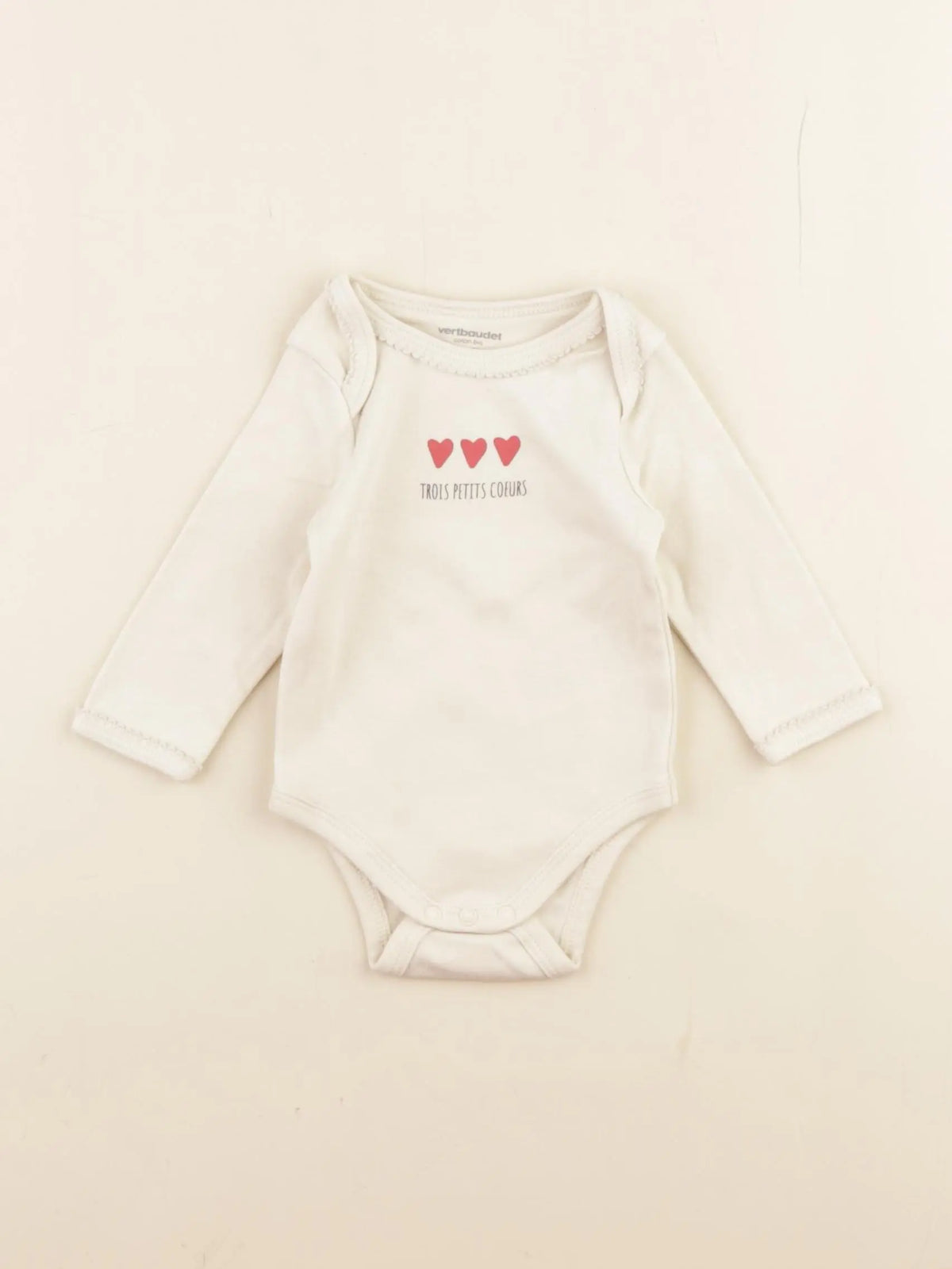 Vertbaudet - body beige - 3 mois
