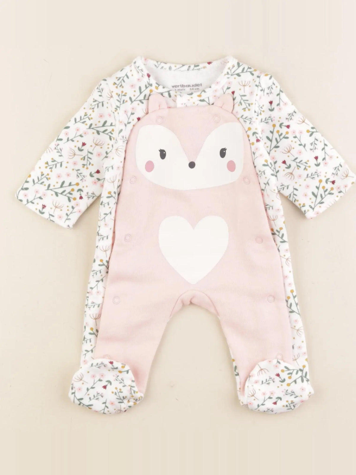 Vertbaudet - pyjama coton multicolore - 1 mois