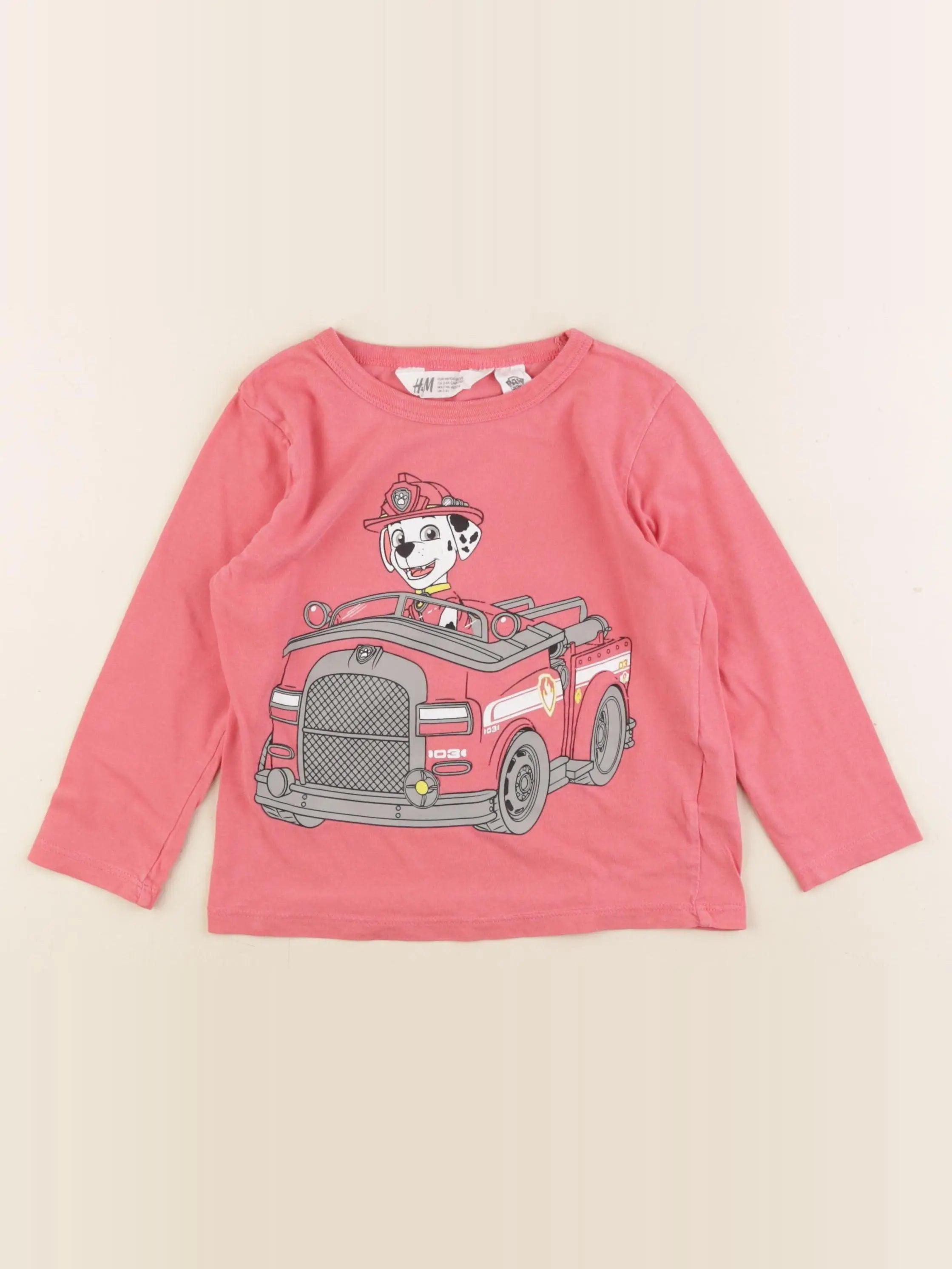 H&M - tee-shirt rose - 3/4 ans
