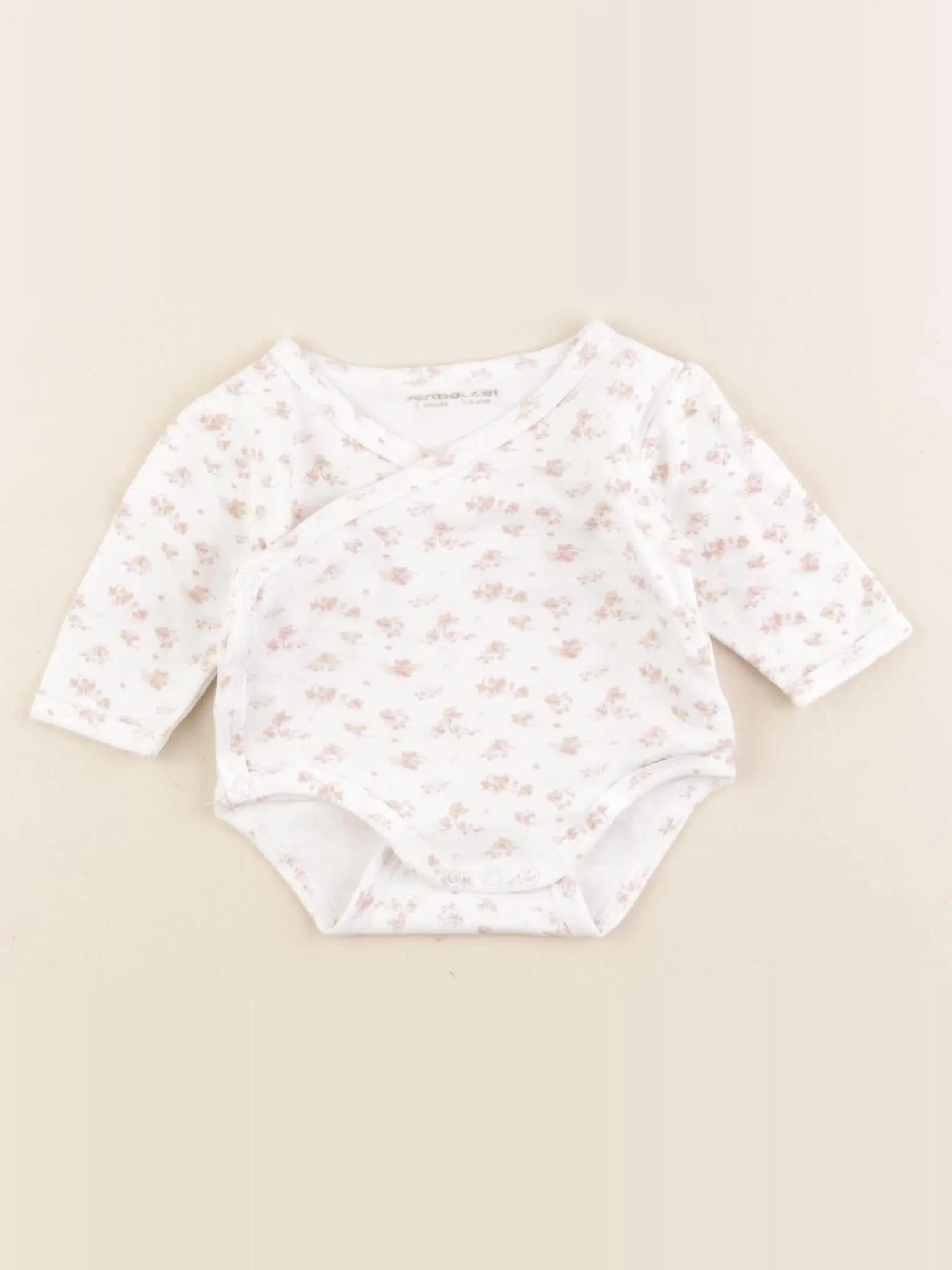 Vertbaudet - body blanc, rose - 1 mois