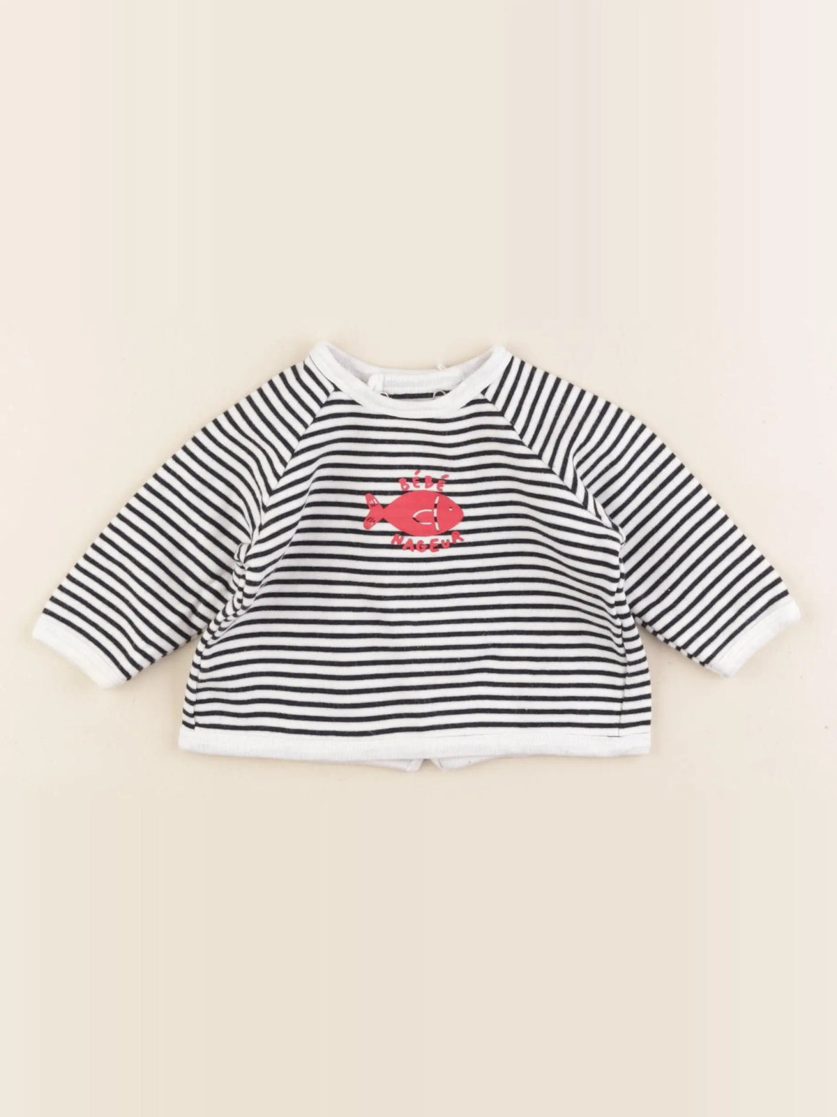 Boutchou - sweat blanc, bleu - 3 mois