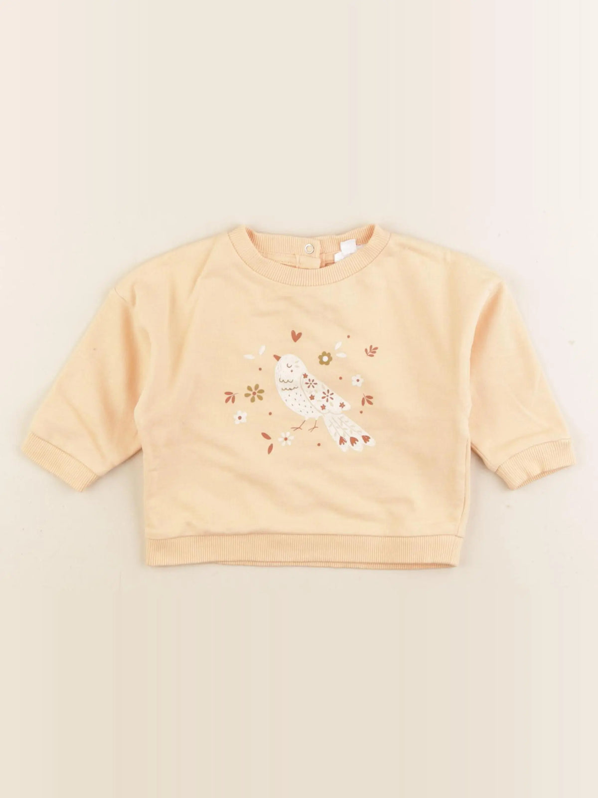 Vertbaudet - sweat orange - 6 mois