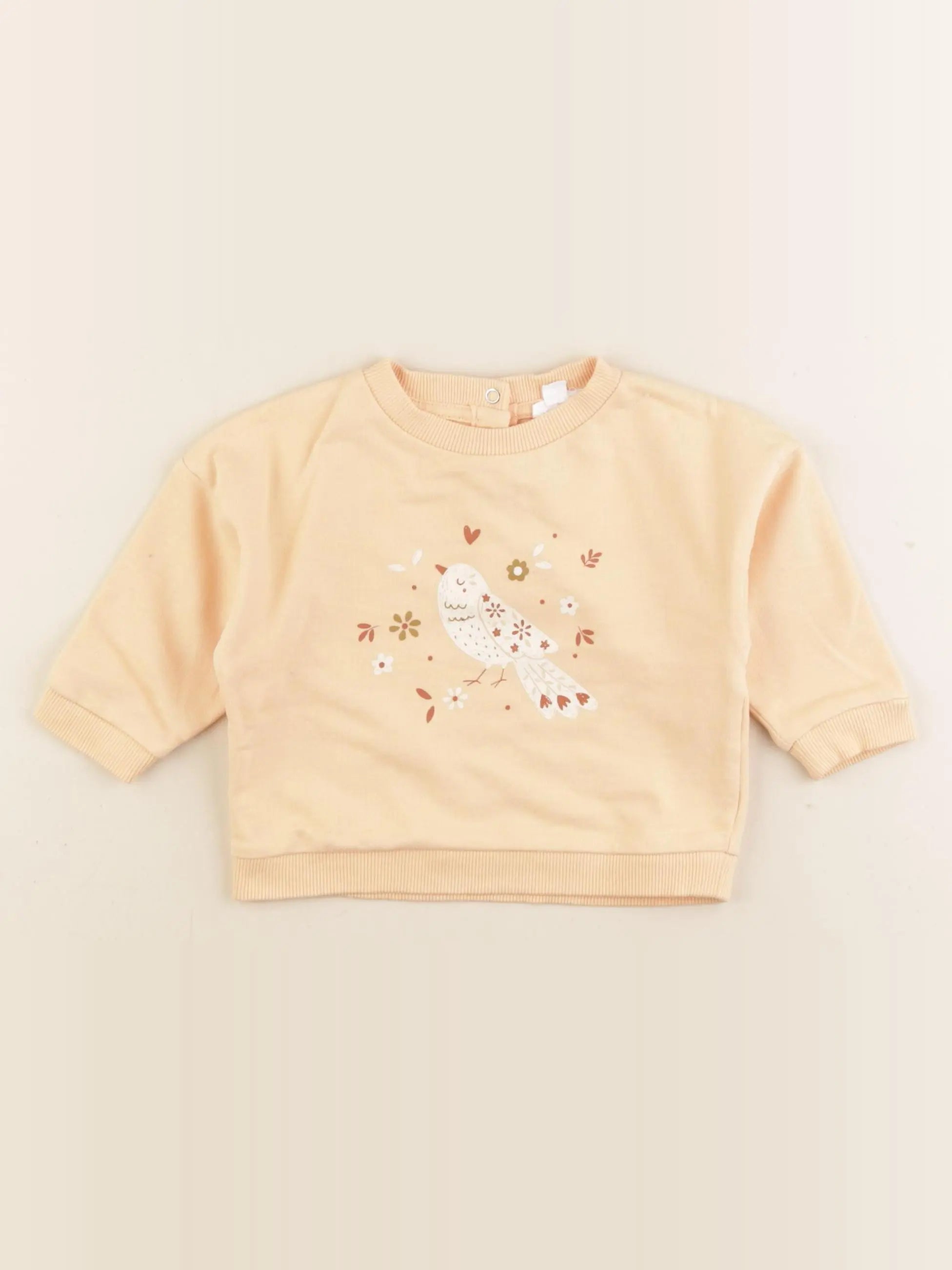 Vertbaudet - sweat orange - 6 mois