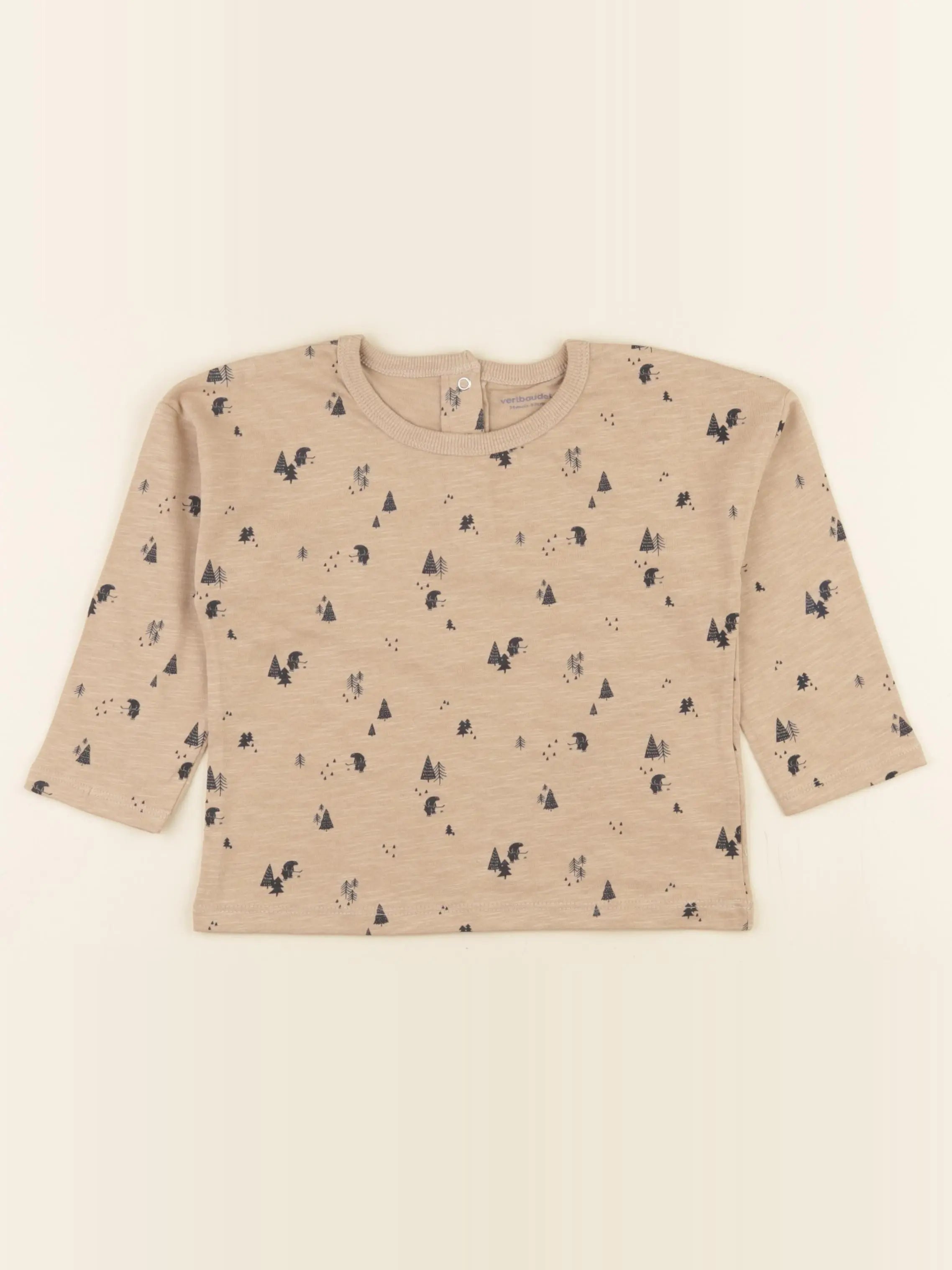 Vertbaudet - tee-shirt marron - 36 mois