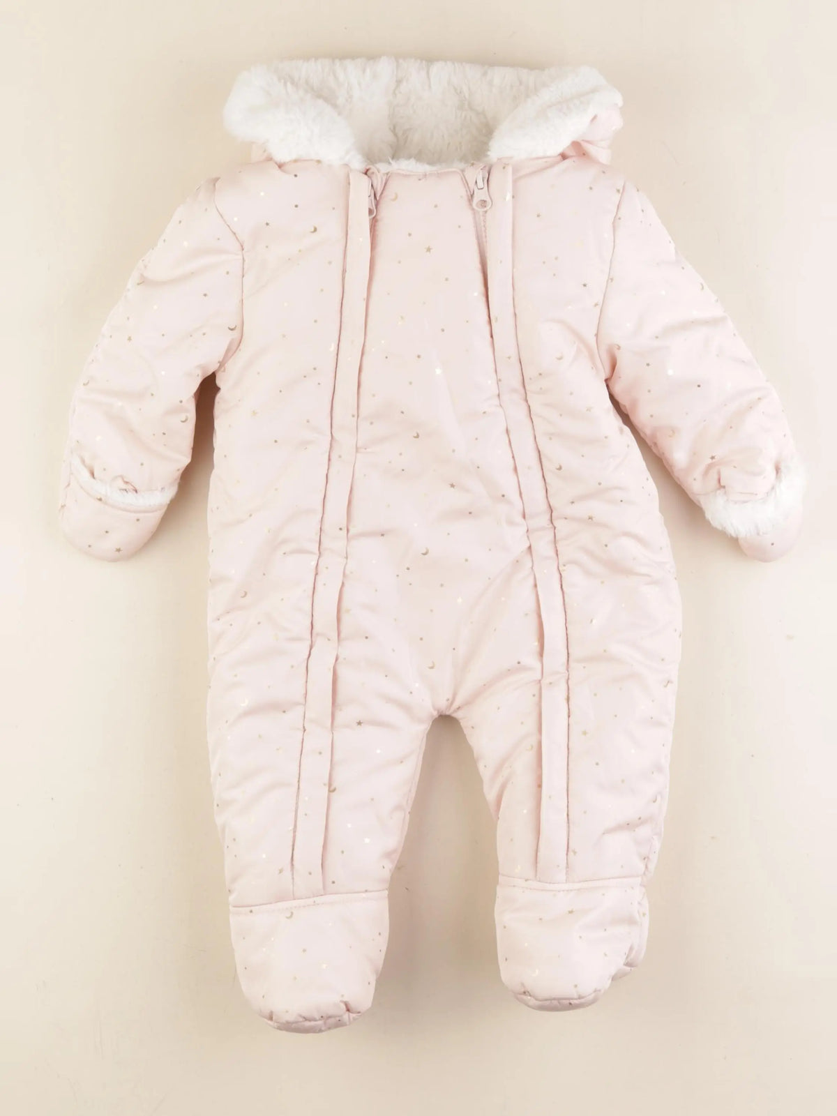 Vertbaudet - combi-pilote rose, or - 6 mois