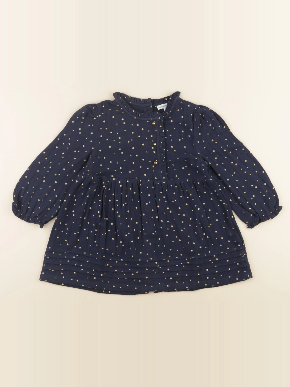 Vertbaudet - robe bleu, or - 3 ans