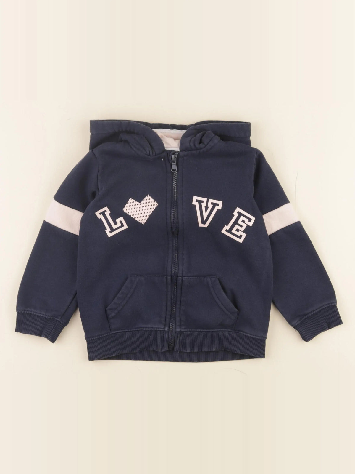 Vertbaudet - sweat bleu, rose - 4 ans