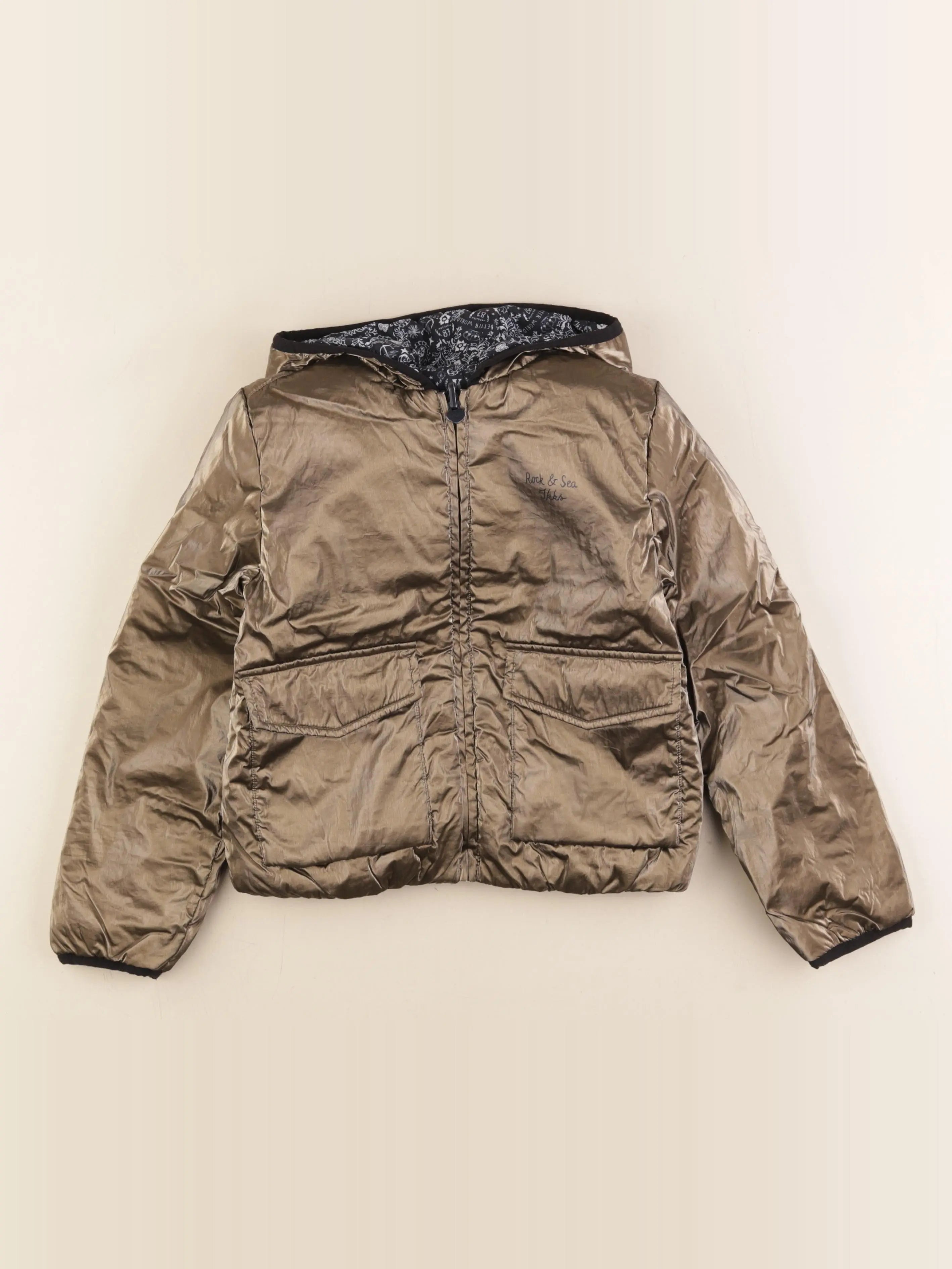 IKKS - doudoune réversible bleu, bronze - 8 ans