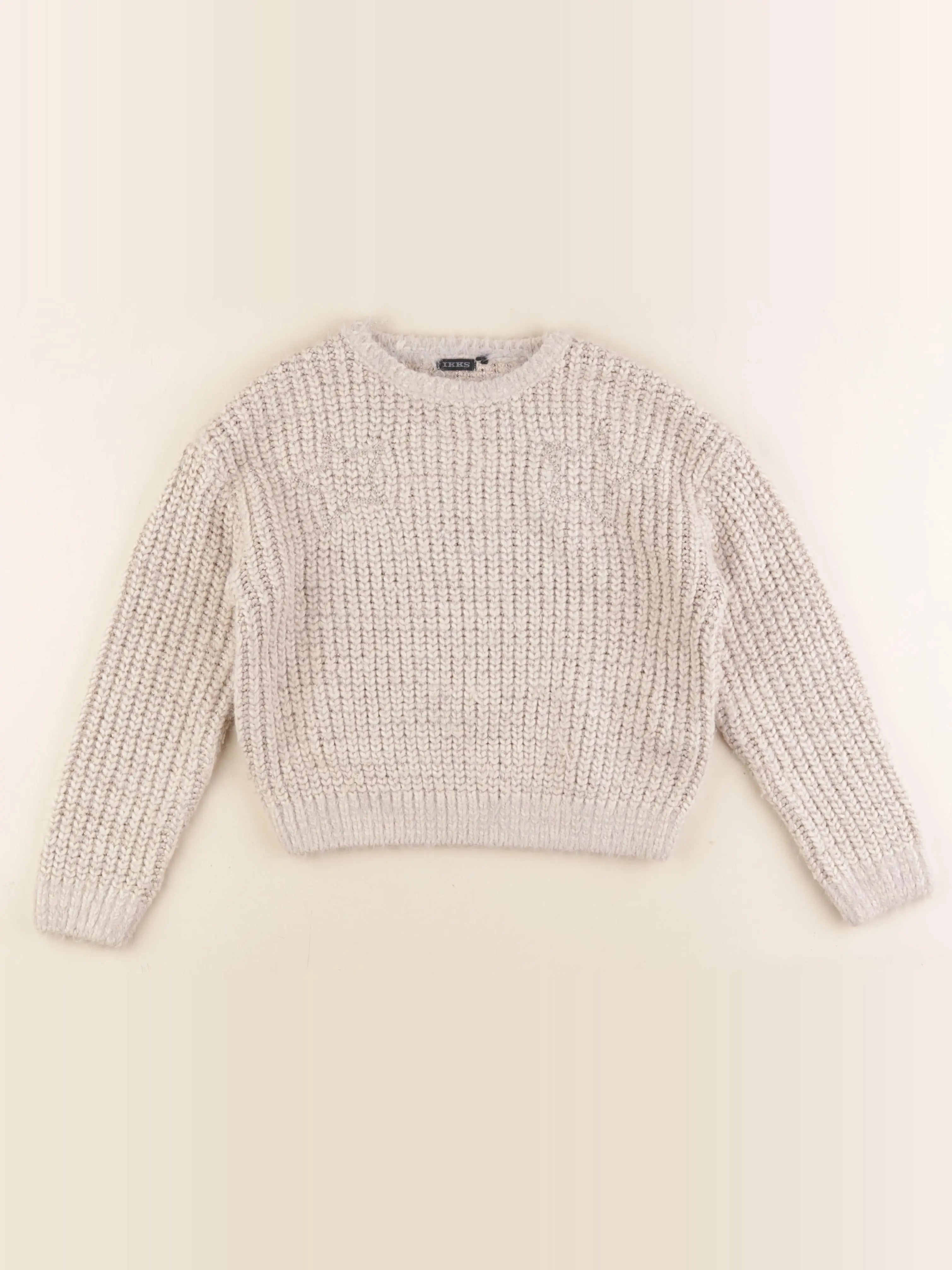 IKKS - pull beige, or - 8 ans