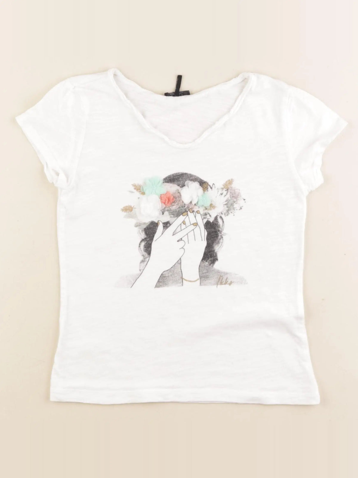 IKKS - tee-shirt blanc - 8 ans