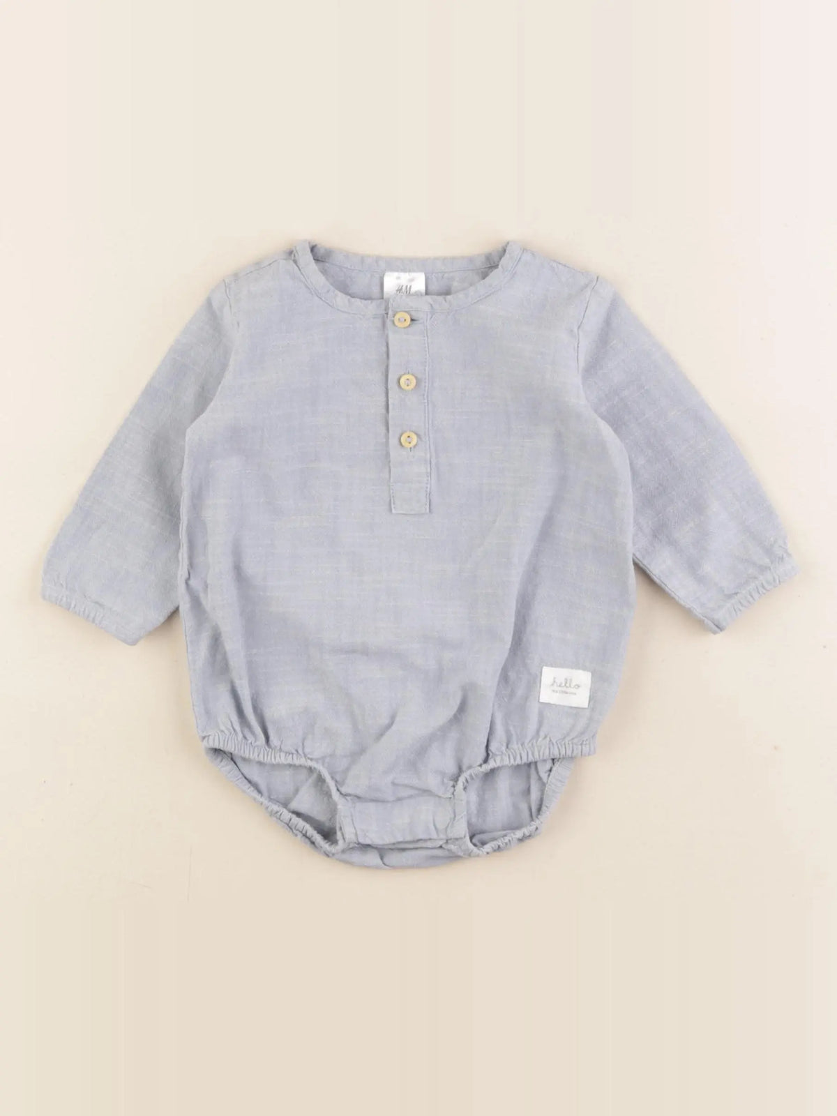 H&M - body tee-shirt bleu - 3 mois