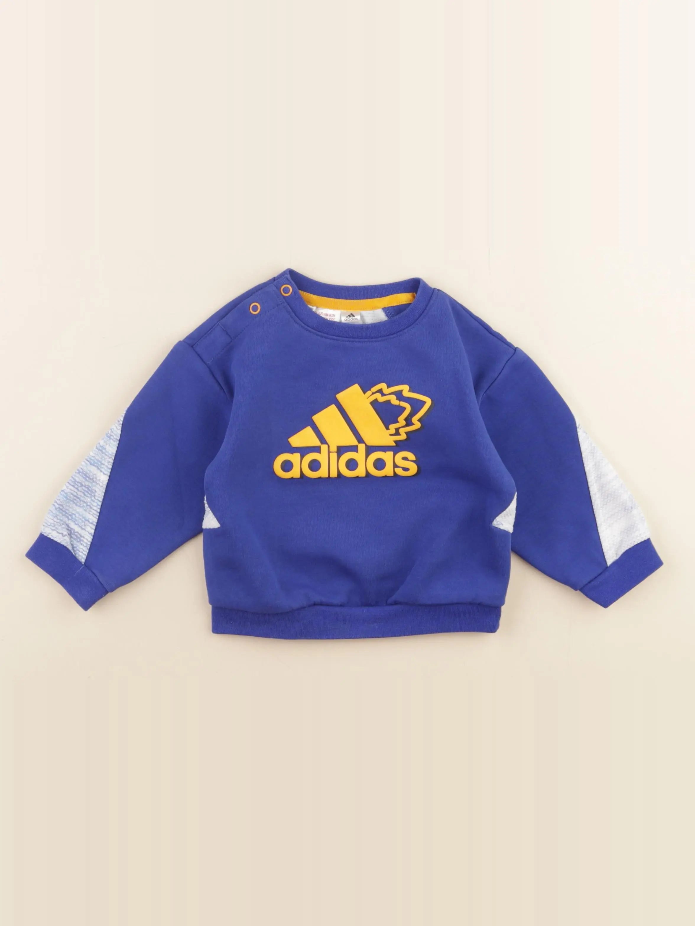 Adidas - sweat bleu - 6/9 mois