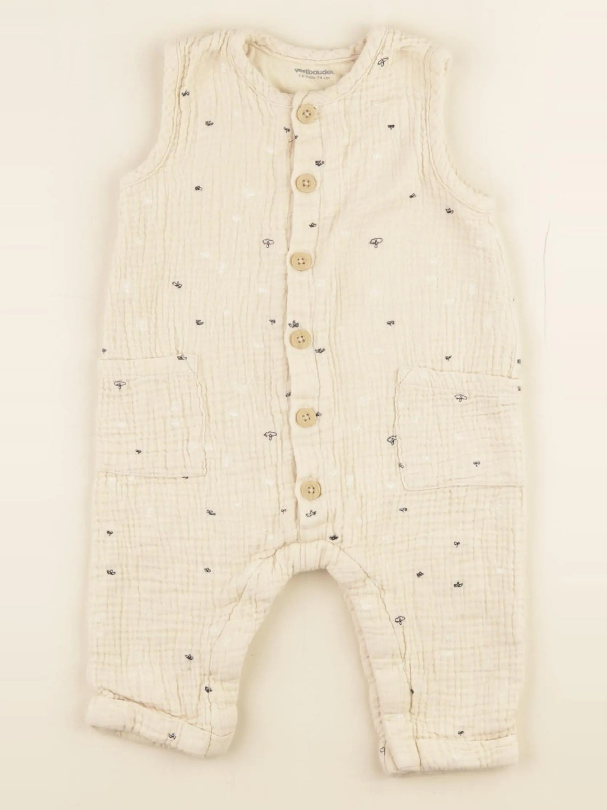 Vertbaudet - combinaison beige - 12 mois