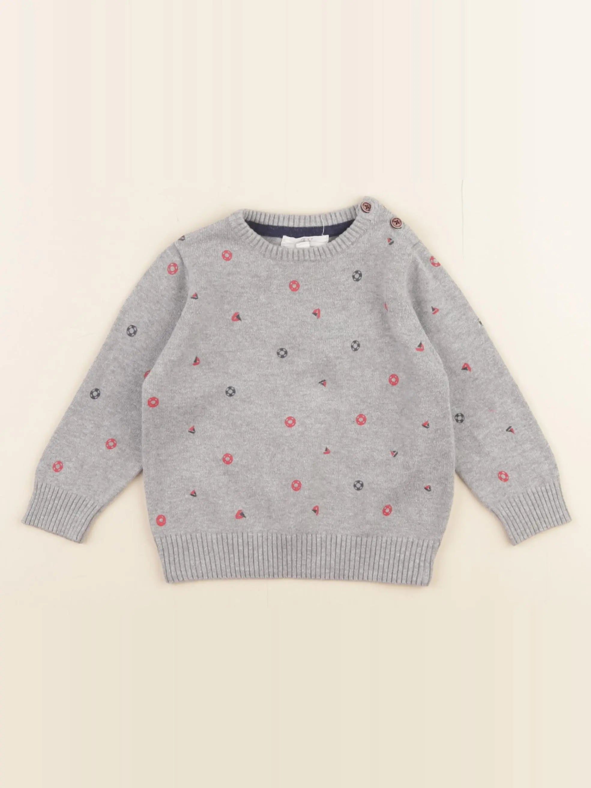 Zippy - pull gris - 9/12 mois