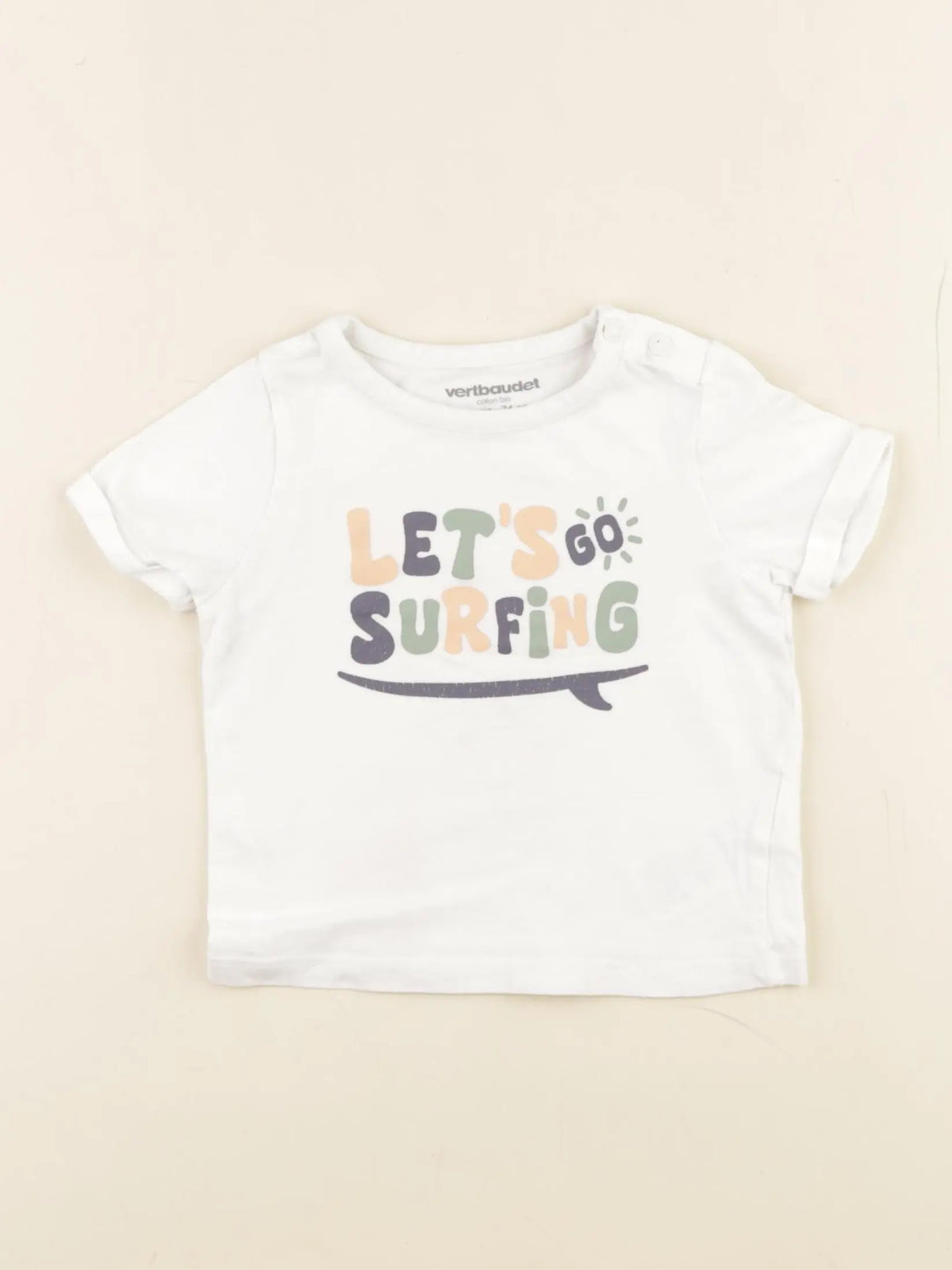 Vertbaudet - tee-shirt blanc - 12 mois