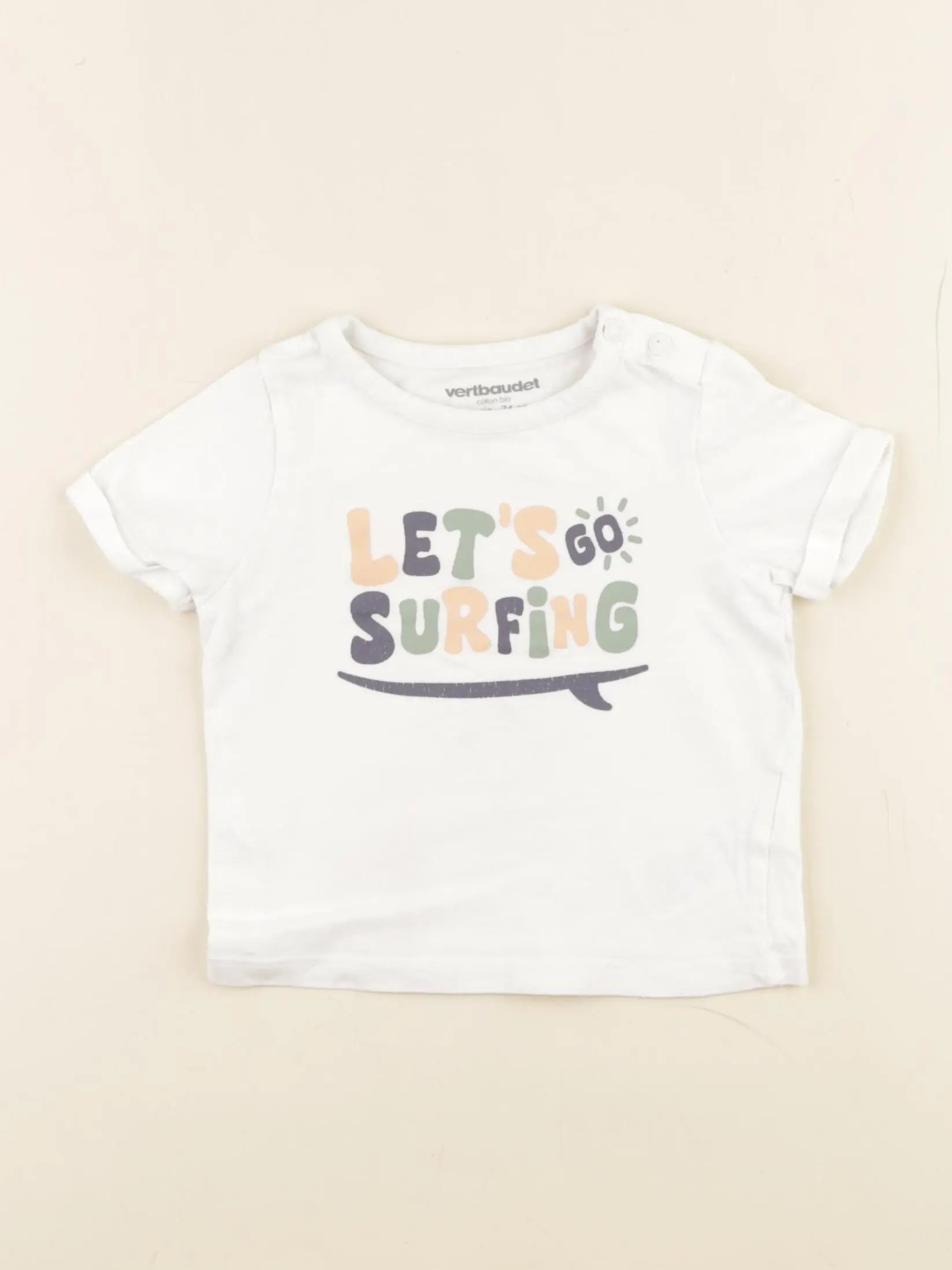 Vertbaudet - tee-shirt blanc - 12 mois