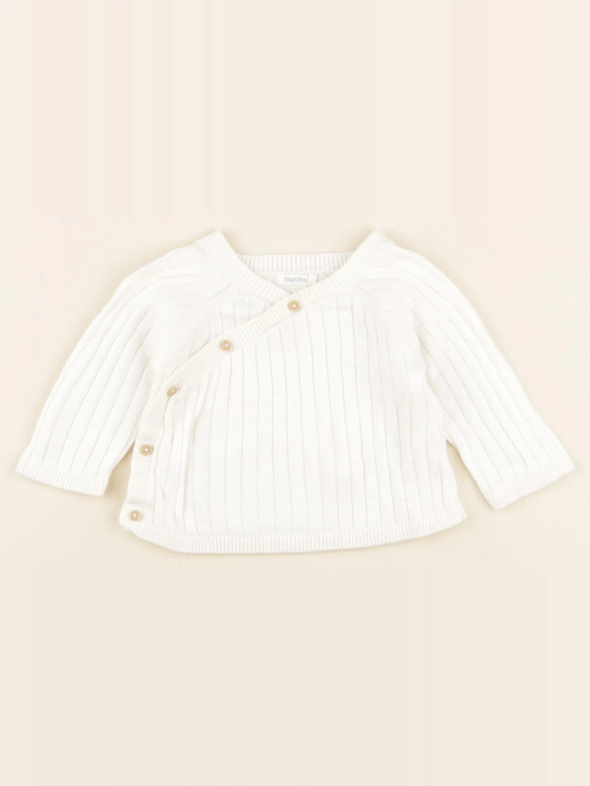 Boutchou - gilet blanc - 3 mois