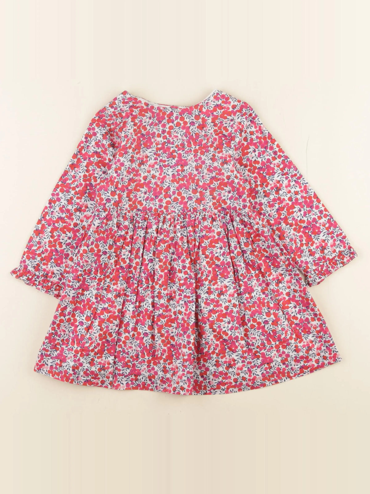 Jacadi - robe liberty rouge, rose - 36 mois