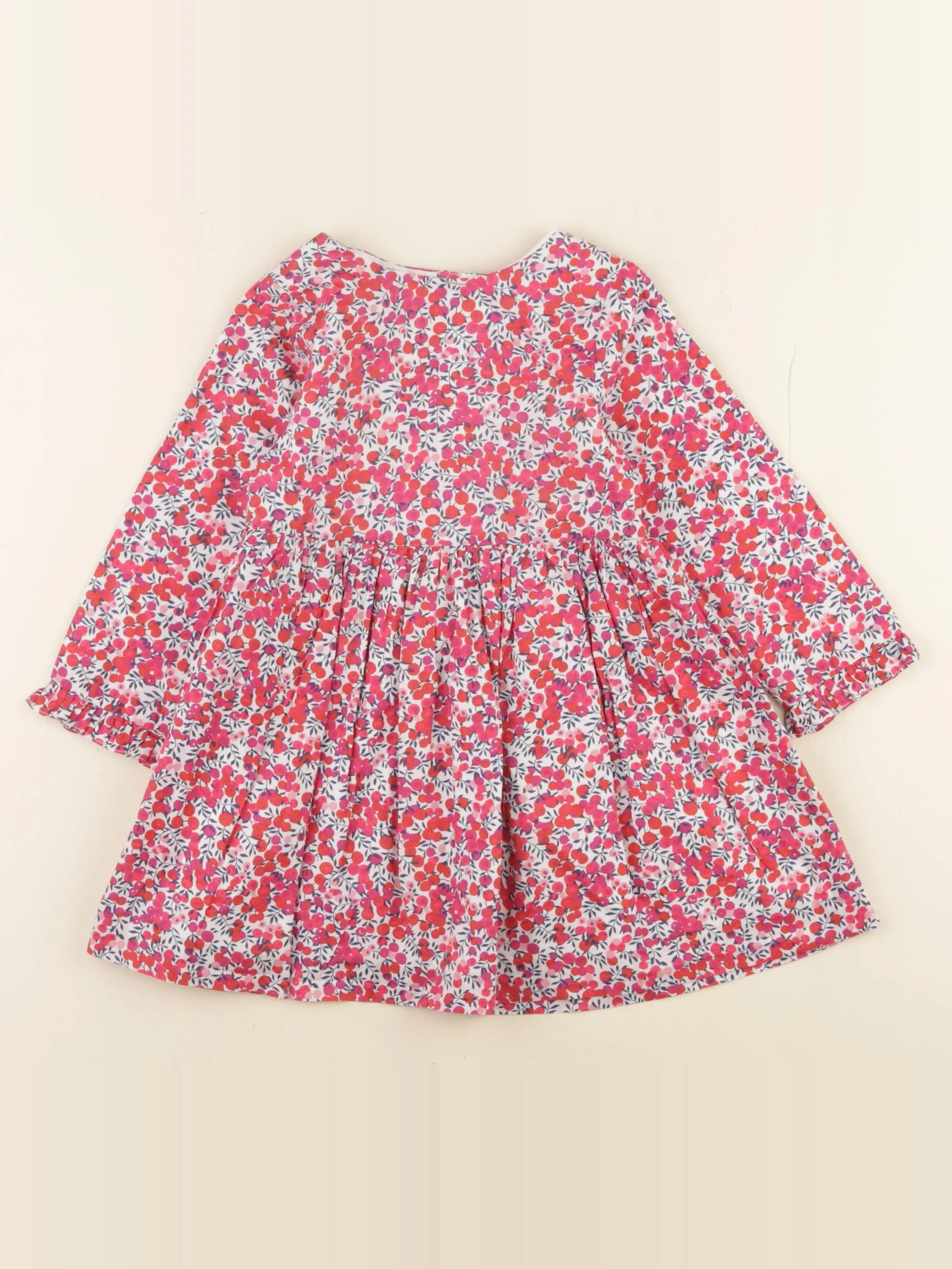 Jacadi - robe liberty rouge, rose - 36 mois