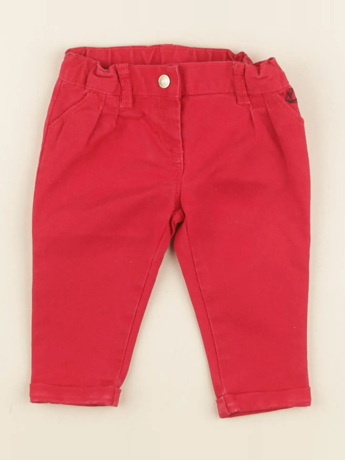Petit Bateau - pantalon rouge - 6 mois