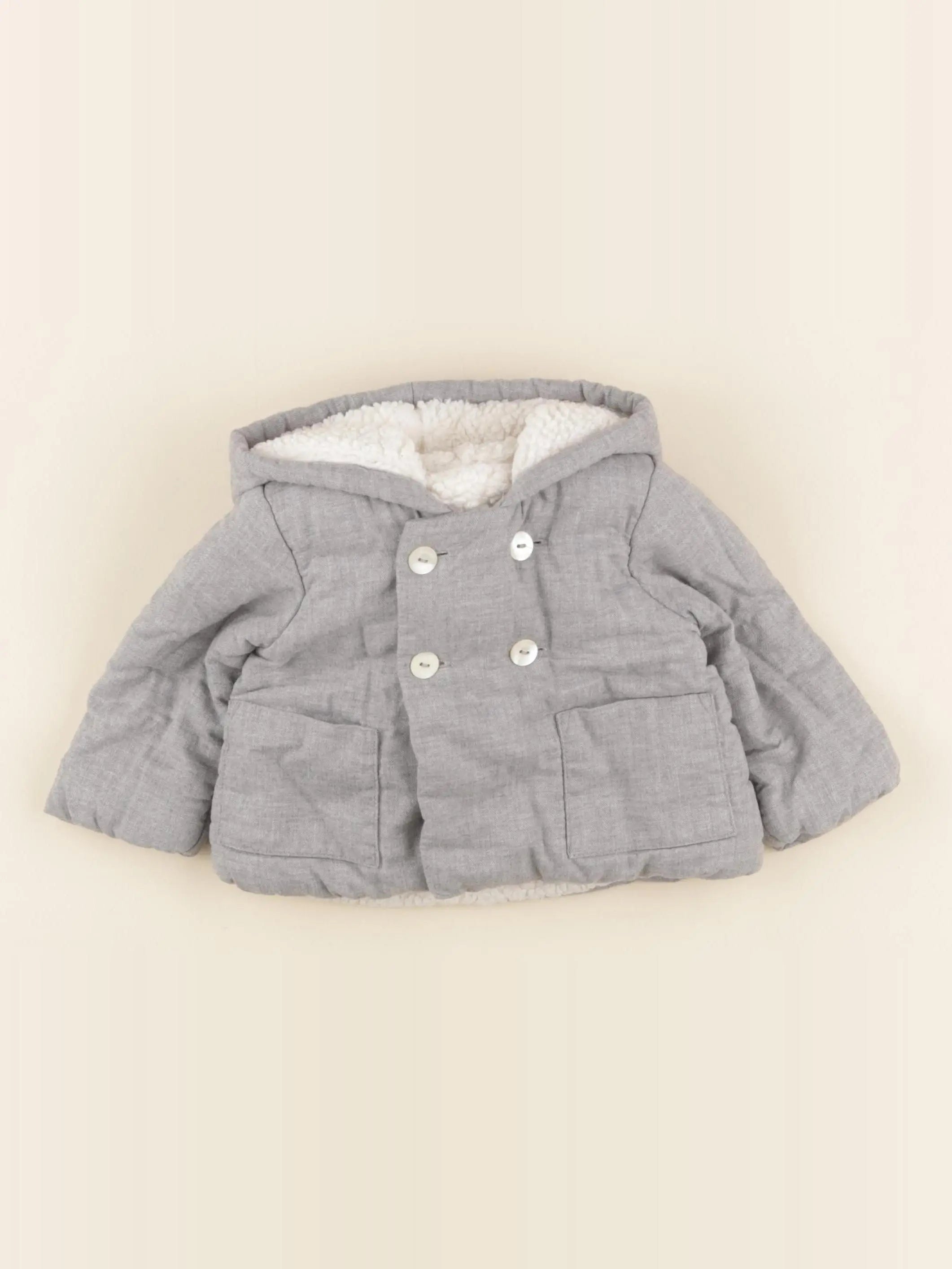 Jacadi - veste doublé gris - 6 mois