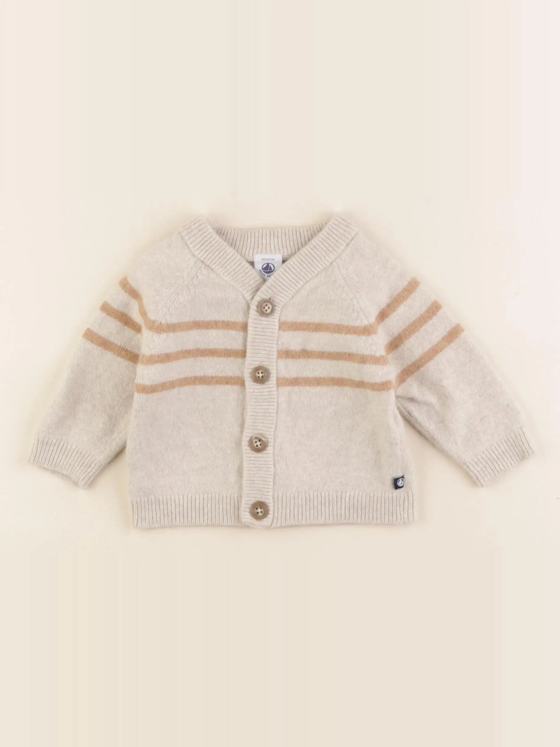 Petit Bateau - gilet beige - 6 mois