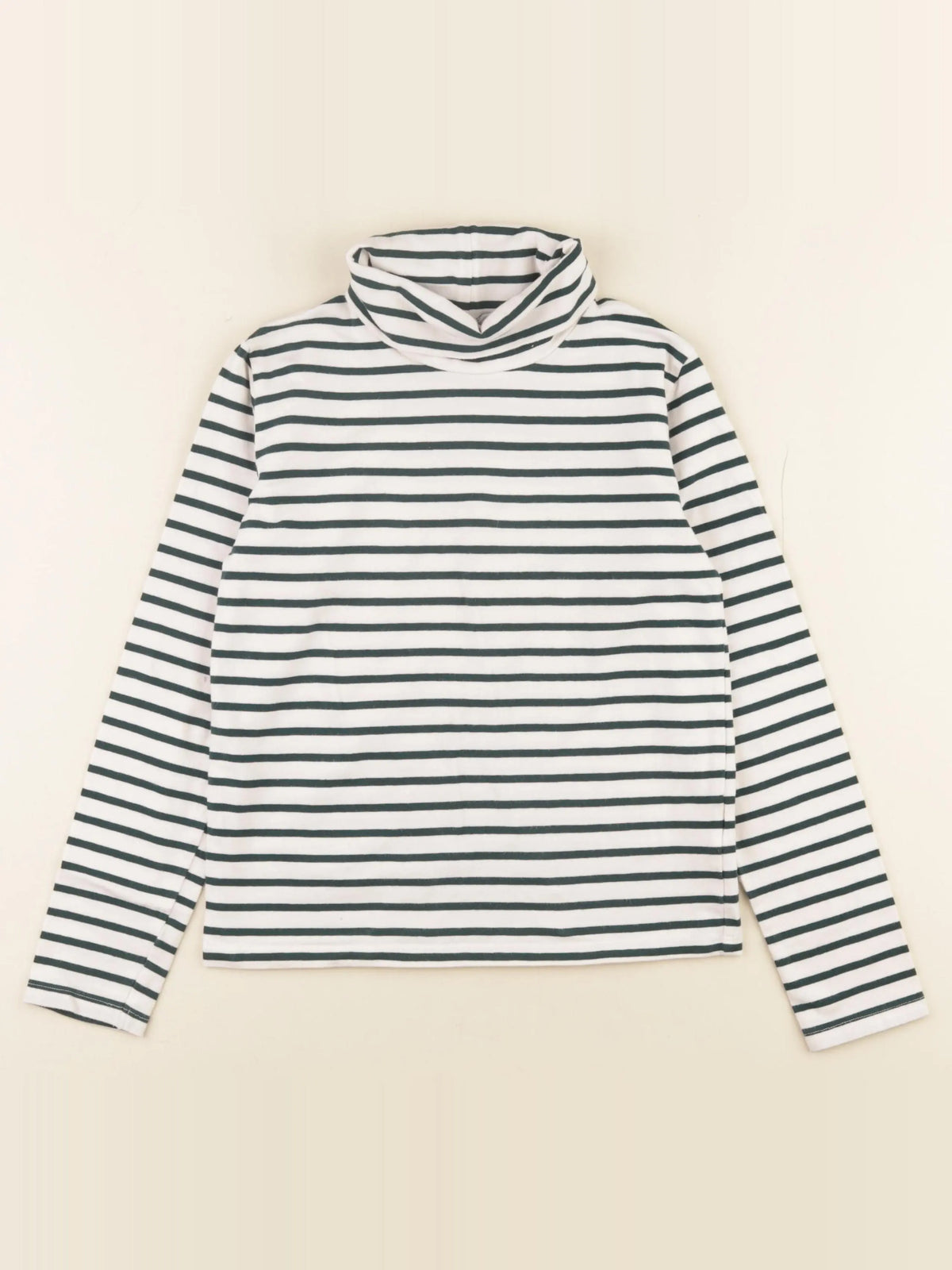 Vertbaudet - sous-pull blanc, vert - 10 ans