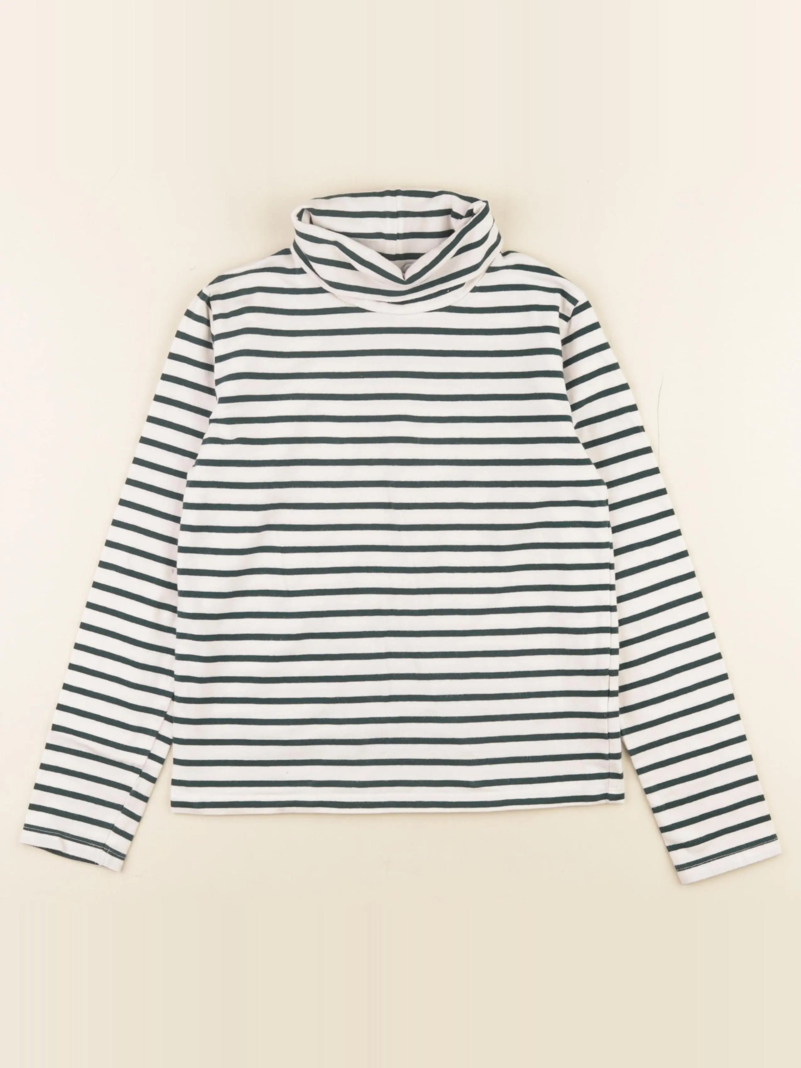 Vertbaudet - sous-pull blanc, vert - 10 ans