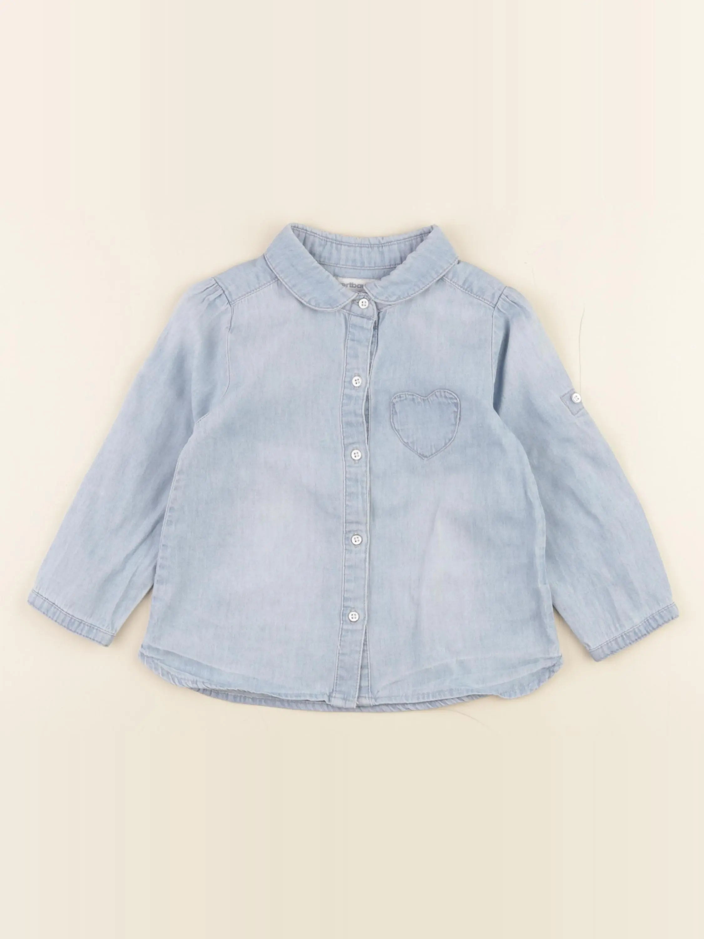 Vertbaudet - blouse bleu - 2 ans