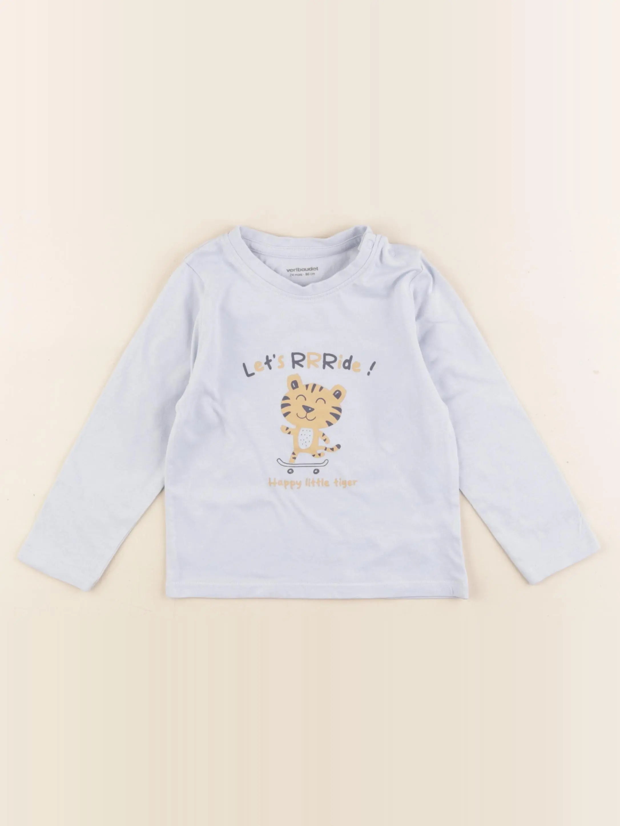 Vertbaudet - tee-shirt bleu - 24 mois