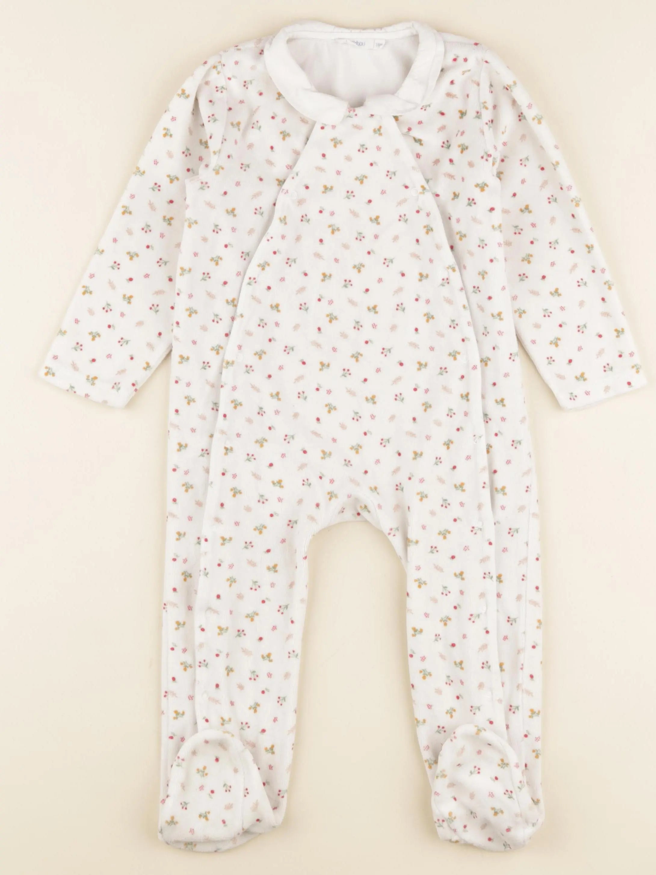 Boutchou - pyjama velours blanc - 24 mois