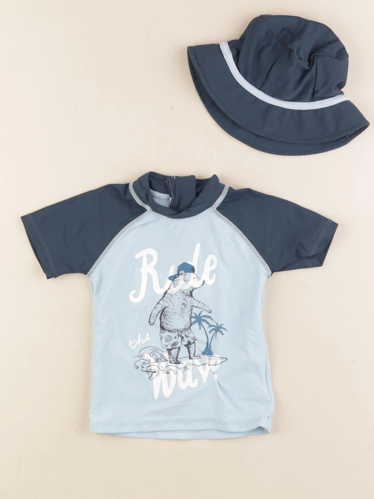 Vertbaudet - tee-shirt de bain bleu - 18 mois