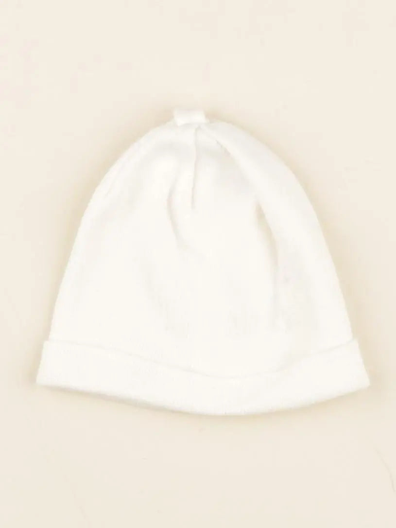 Vertbaudet - bonnet de naissance blanc - 12/18 mois