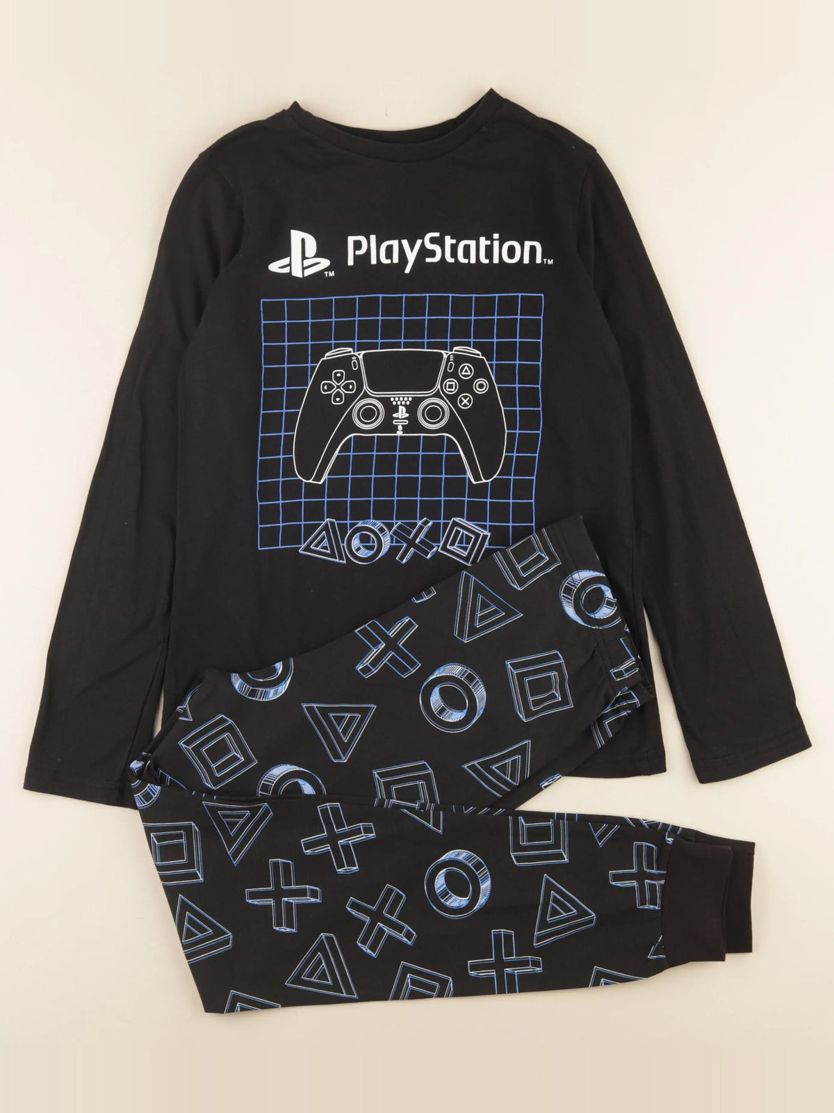 H&M - pyjama coton bleu - 12/14 ans